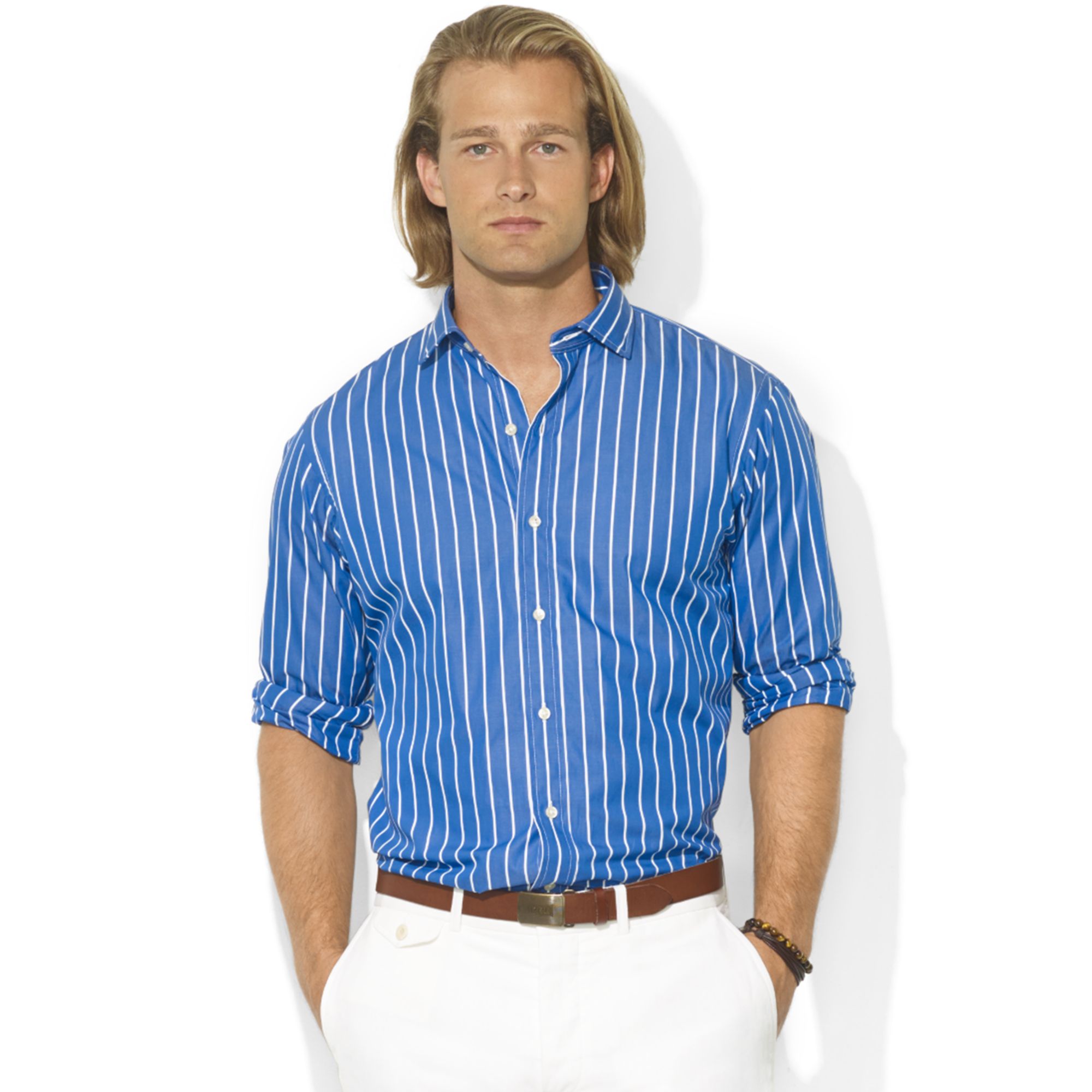 ralph lauren striped poplin shirt