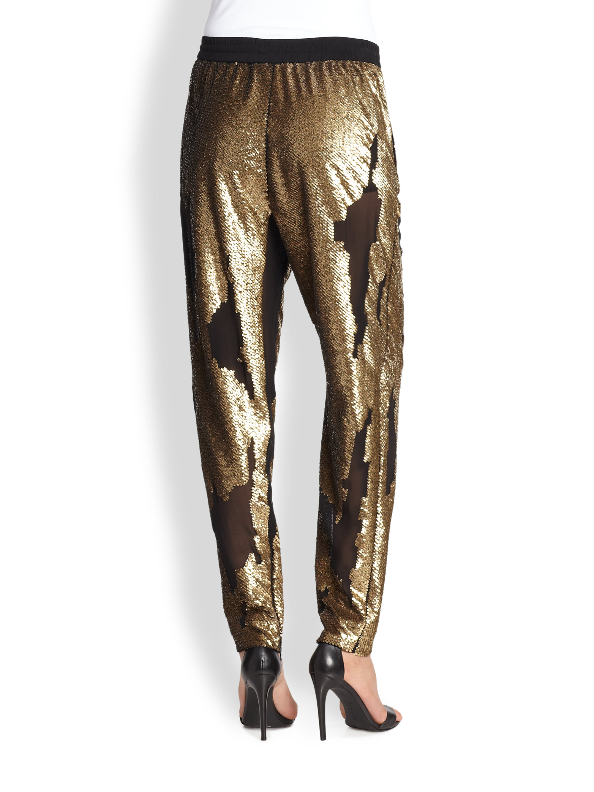 sequin track pants