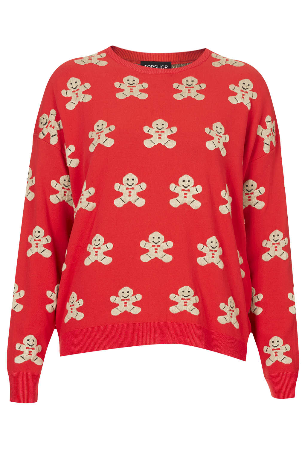 TOPSHOP Knitted Gingerbread Man Jumper in Red - Lyst