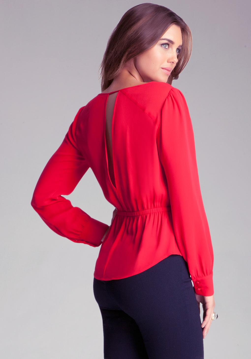 red chiffon blouse uk