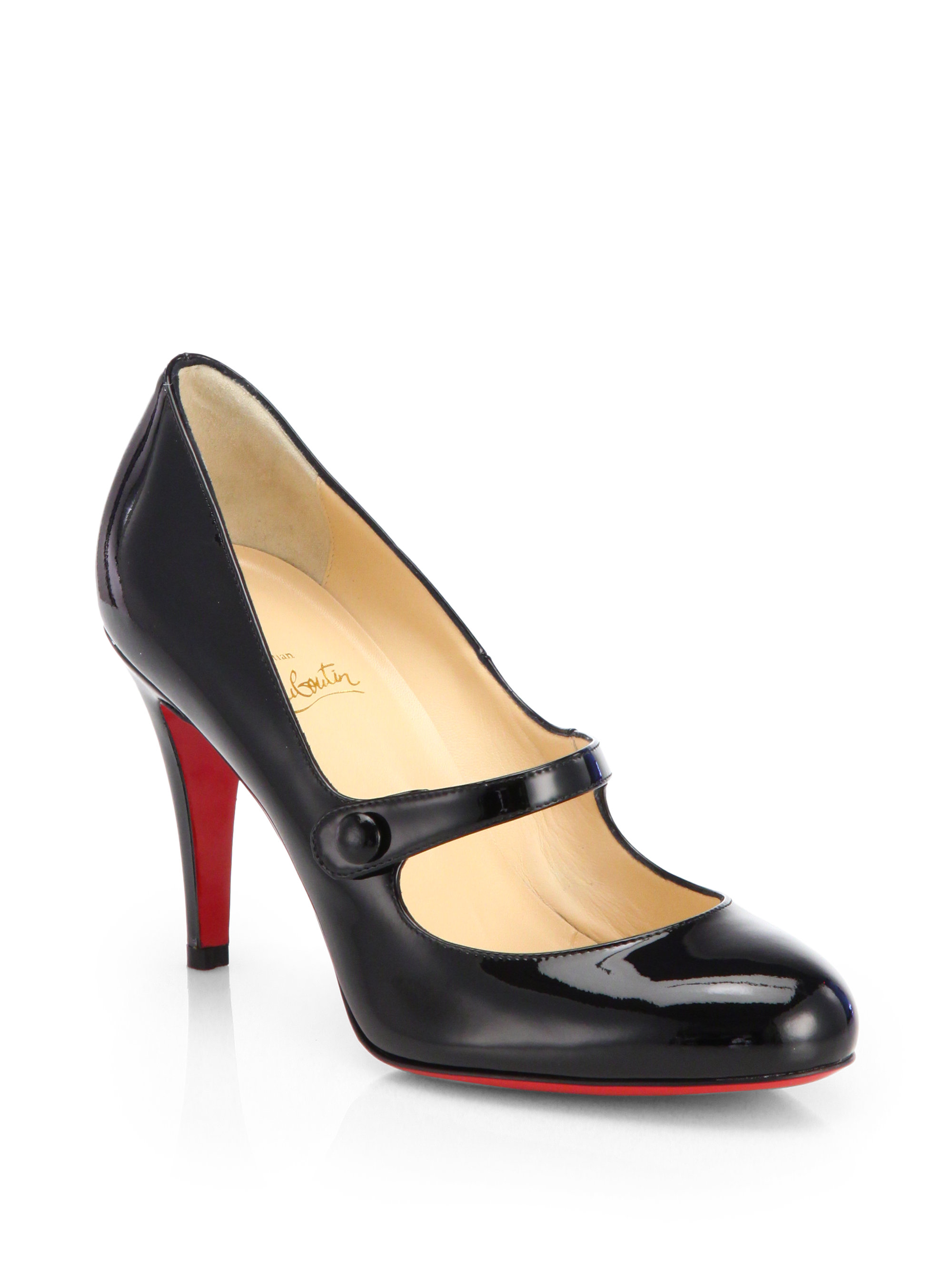 Etna Sjov Adelaide Christian Louboutin Charlene Patent Leather Mary Jane Pumps in Black - Lyst