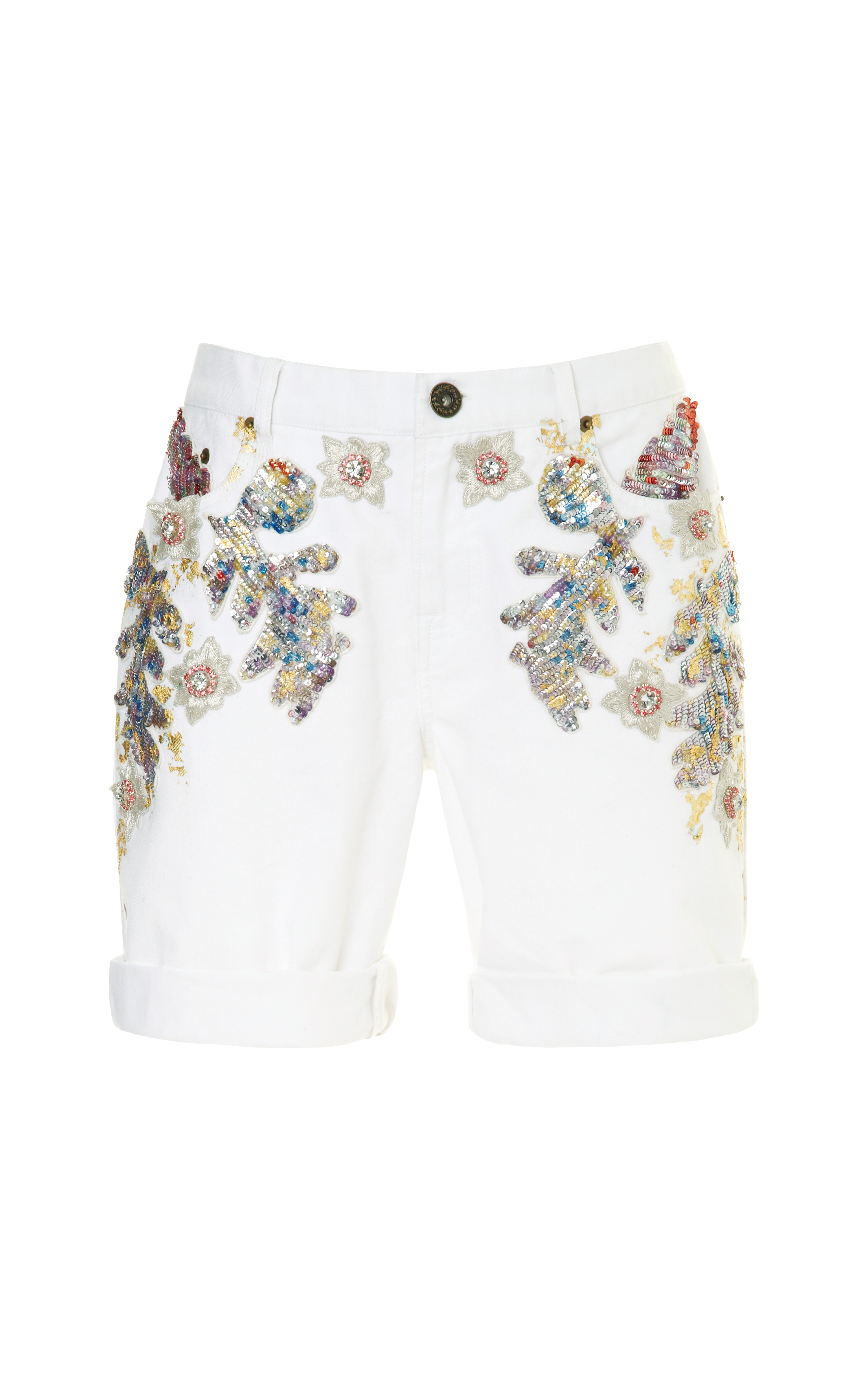 white embellished jeans