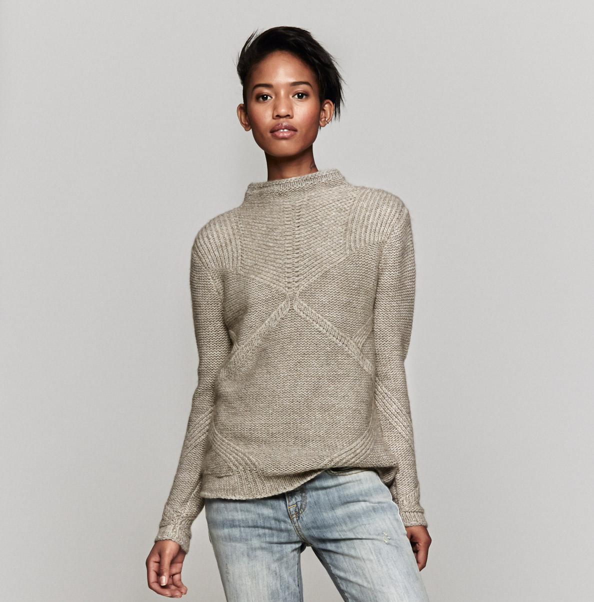 Lyst - Helmut Lang Crop Sweater in Gray