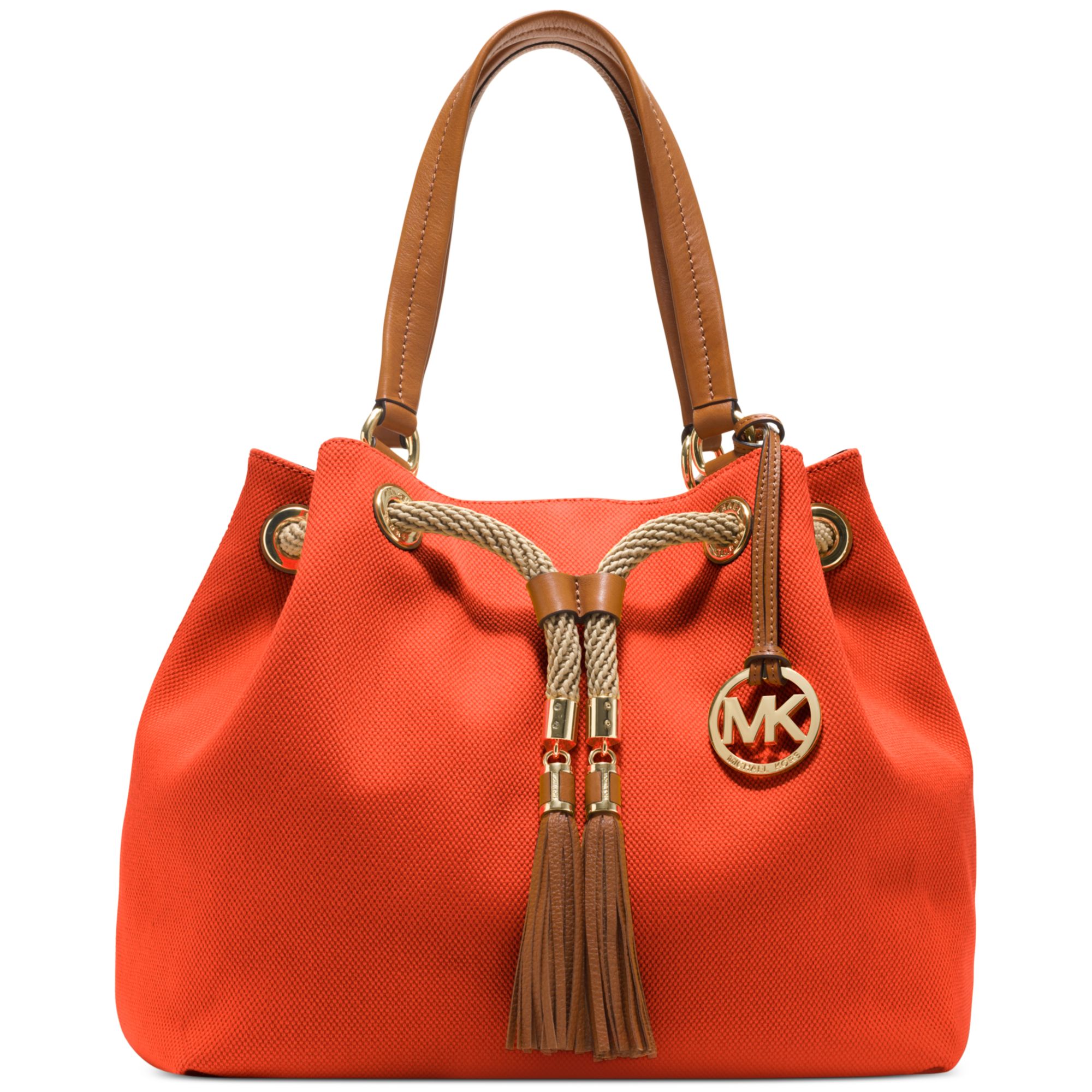 Michael Kors Marina Large Gathered Tote in Orange | Lyst