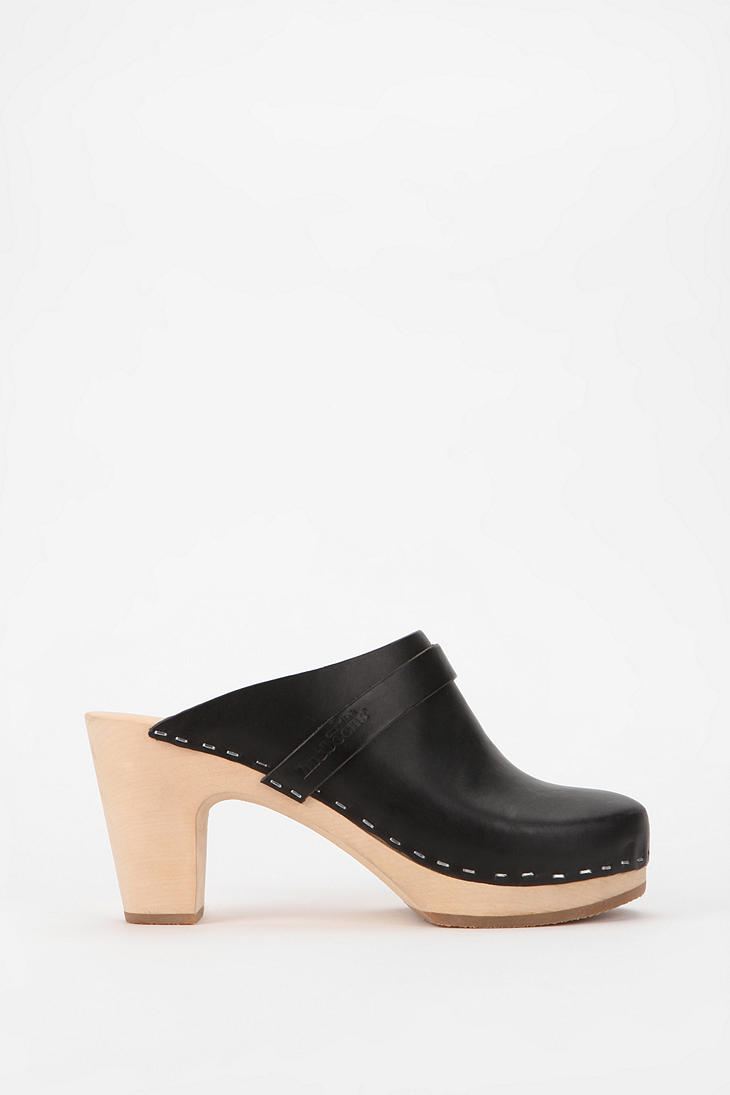 Urban Outfitters Swedish Hasbeens Heeled Clog in Black - Lyst