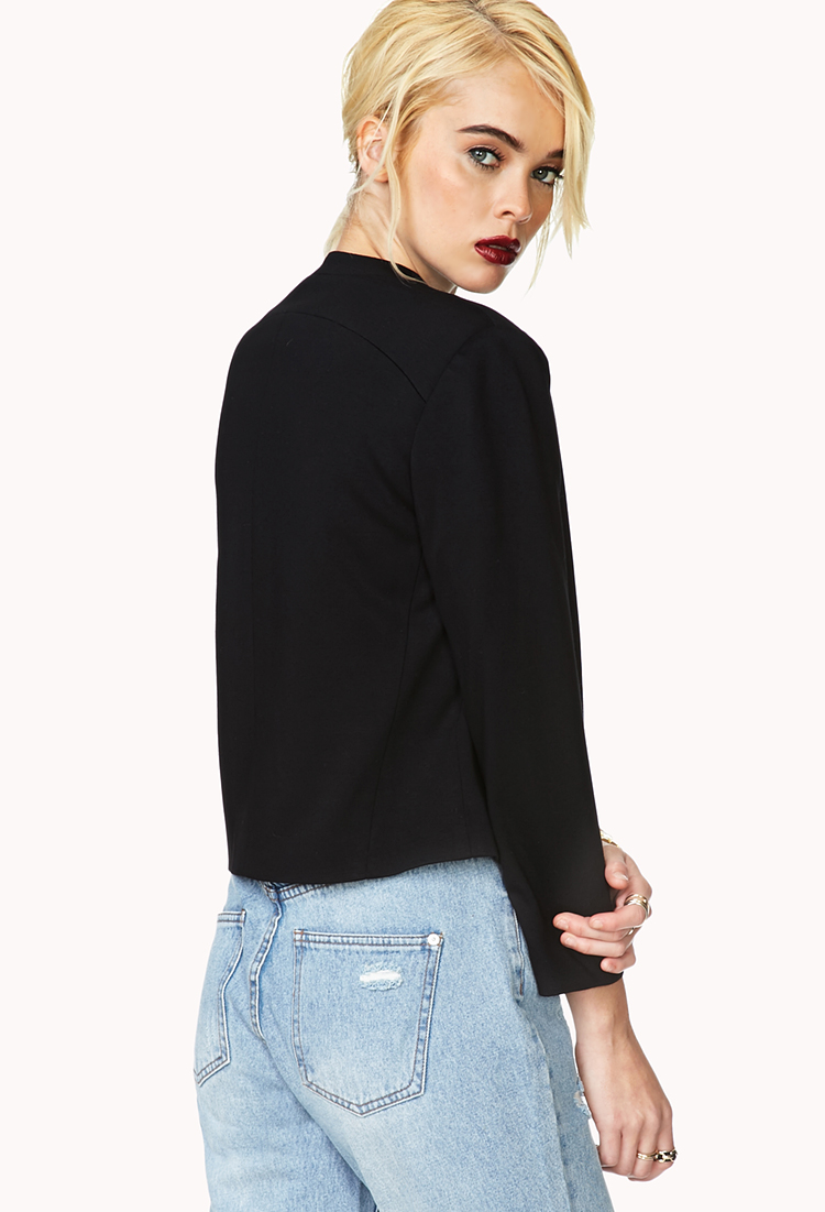 Forever 21 Sophisticated Cropped Blazer in Black - Lyst