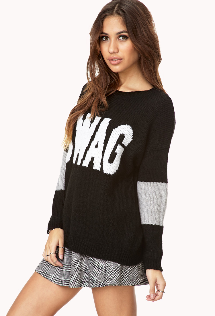 Lyst Forever 21 Ultimate Swag Sweater In White lyst forever 21 ultimate swag sweater in white