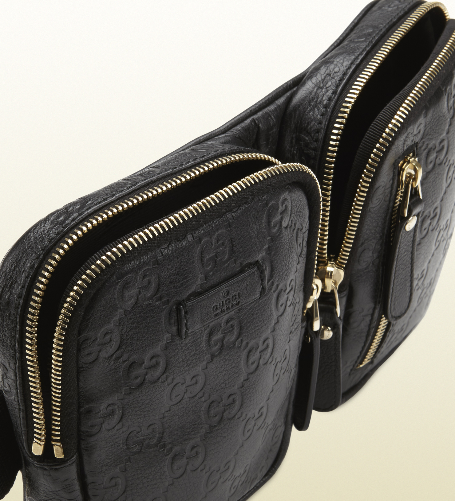 Gucci Black Ssima Leather Belt Bag for Men - Lyst