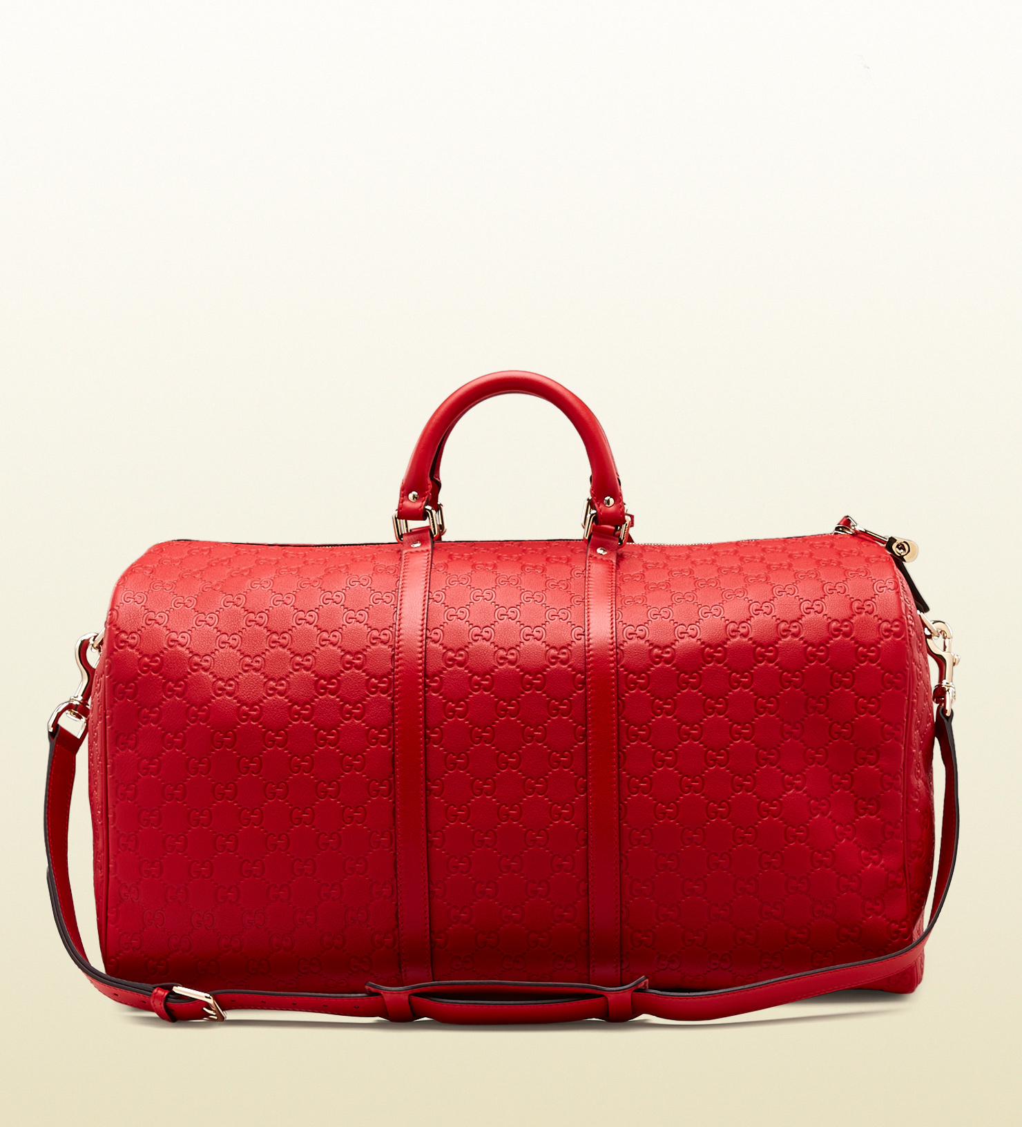 Gucci Red Ssima Leather Carry-on Duffel Bag - Lyst