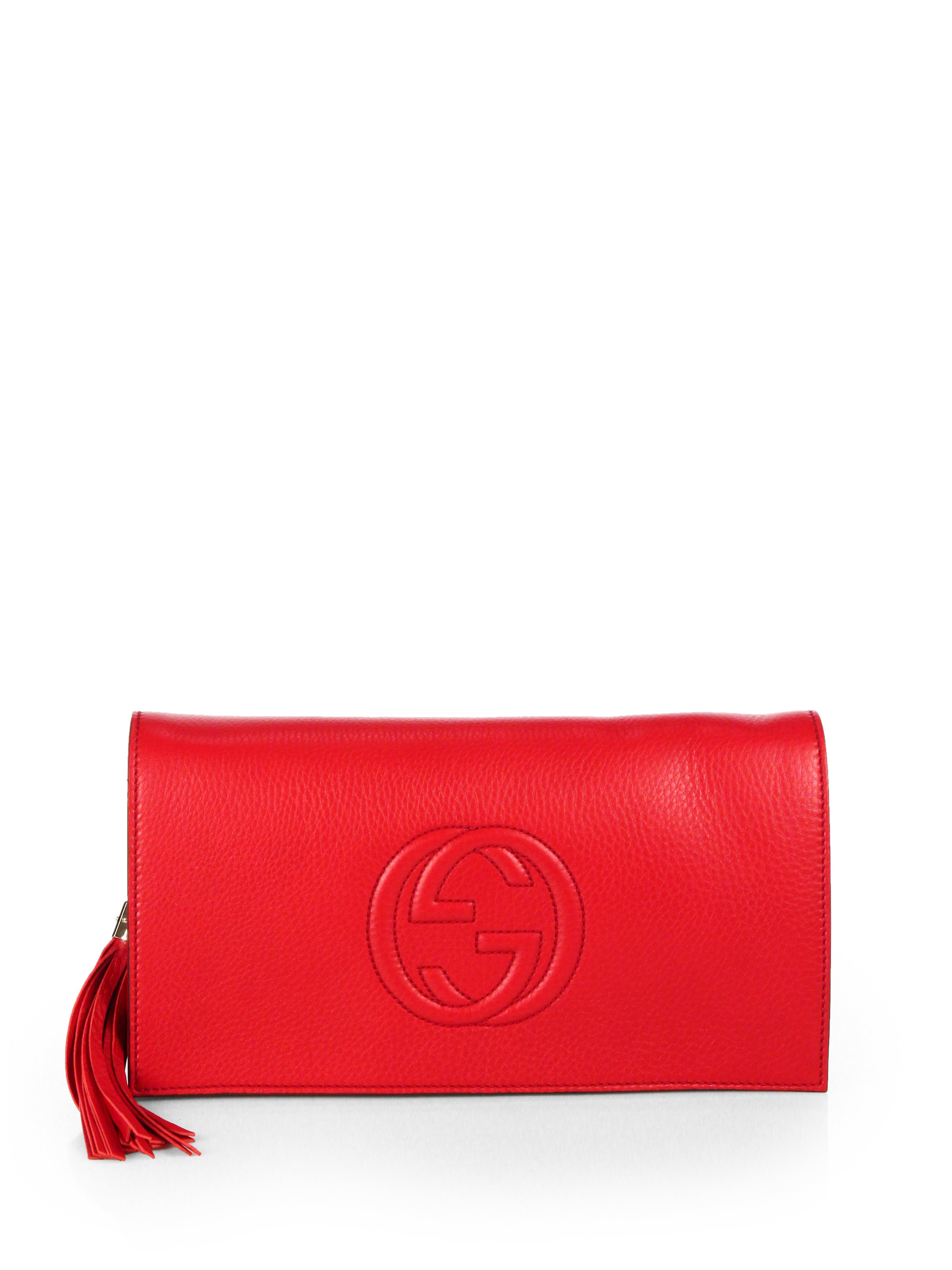 Lyst - Gucci Soho Clutch in Red
