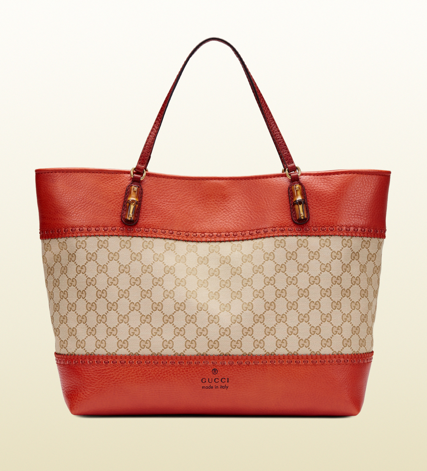 Gucci Laidback Crafty Original Gg Canvas Tote in Sand (Red) - Lyst