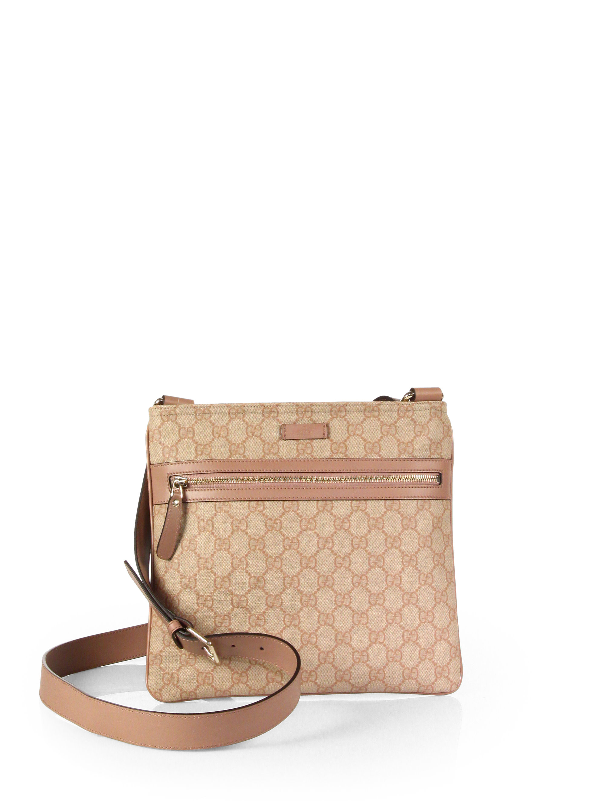 Lyst - Gucci Gg Supreme Canvas Flat Messenger in Pink