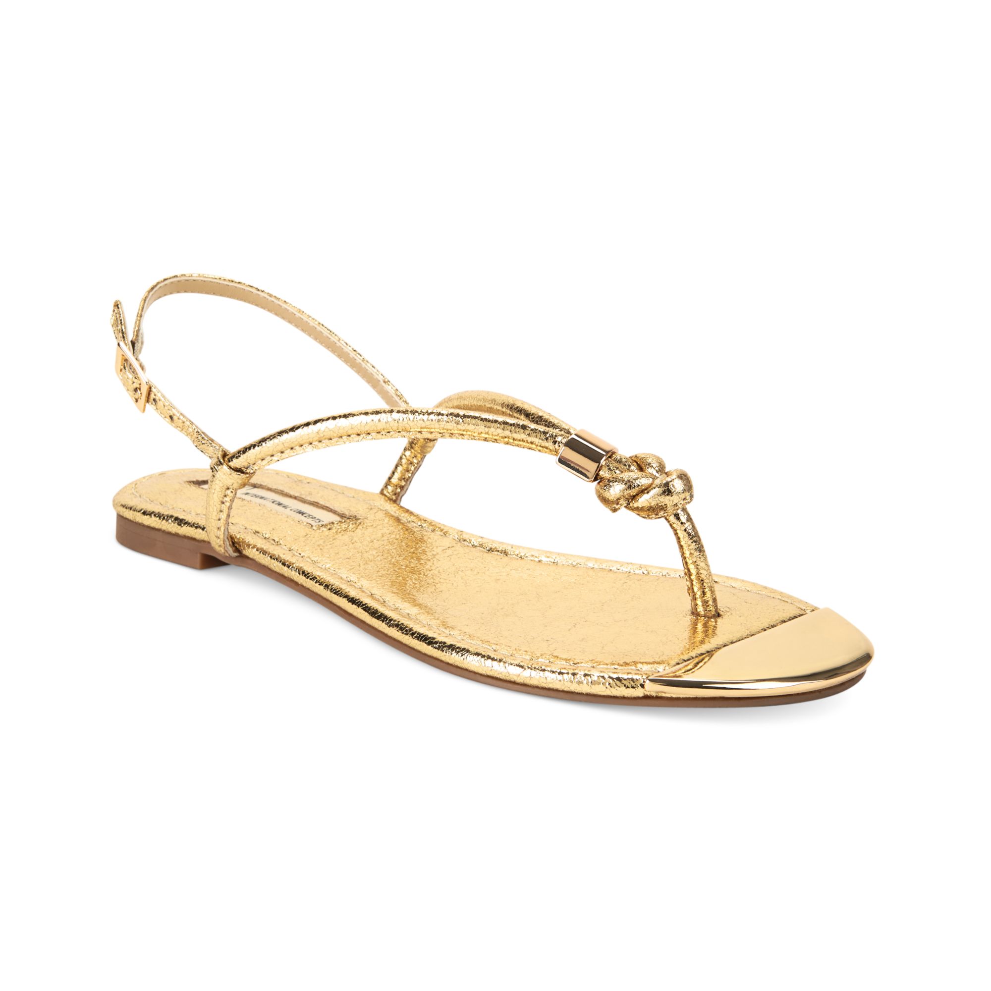 Inc International Concepts Womens Moirah Flat Thong Sandals in Gold ...
