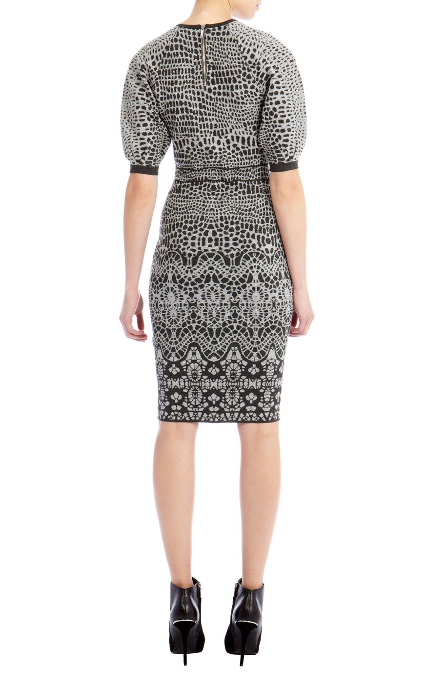 Karen millen Rounded Shoulder Knitted Dress in Gray Lyst