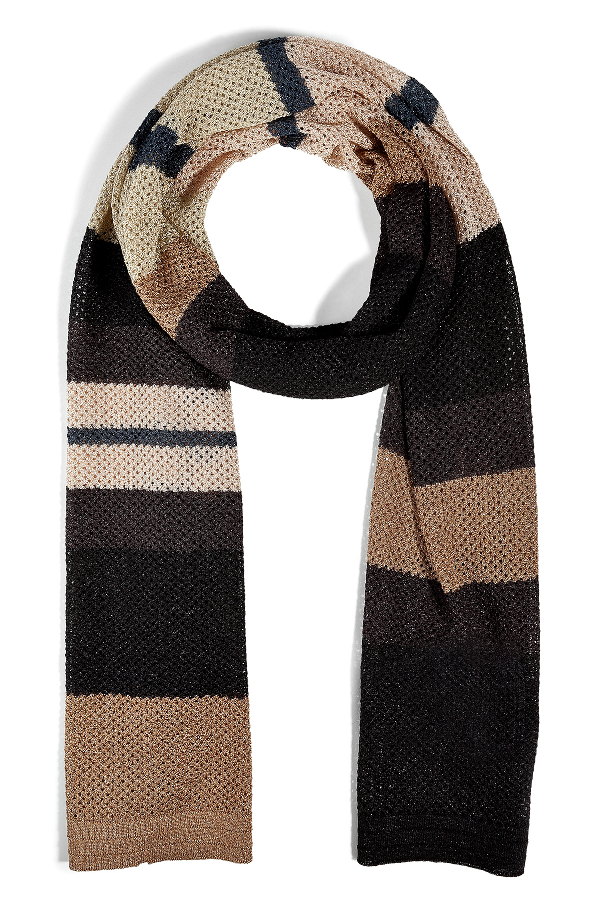 brown patterned scarf