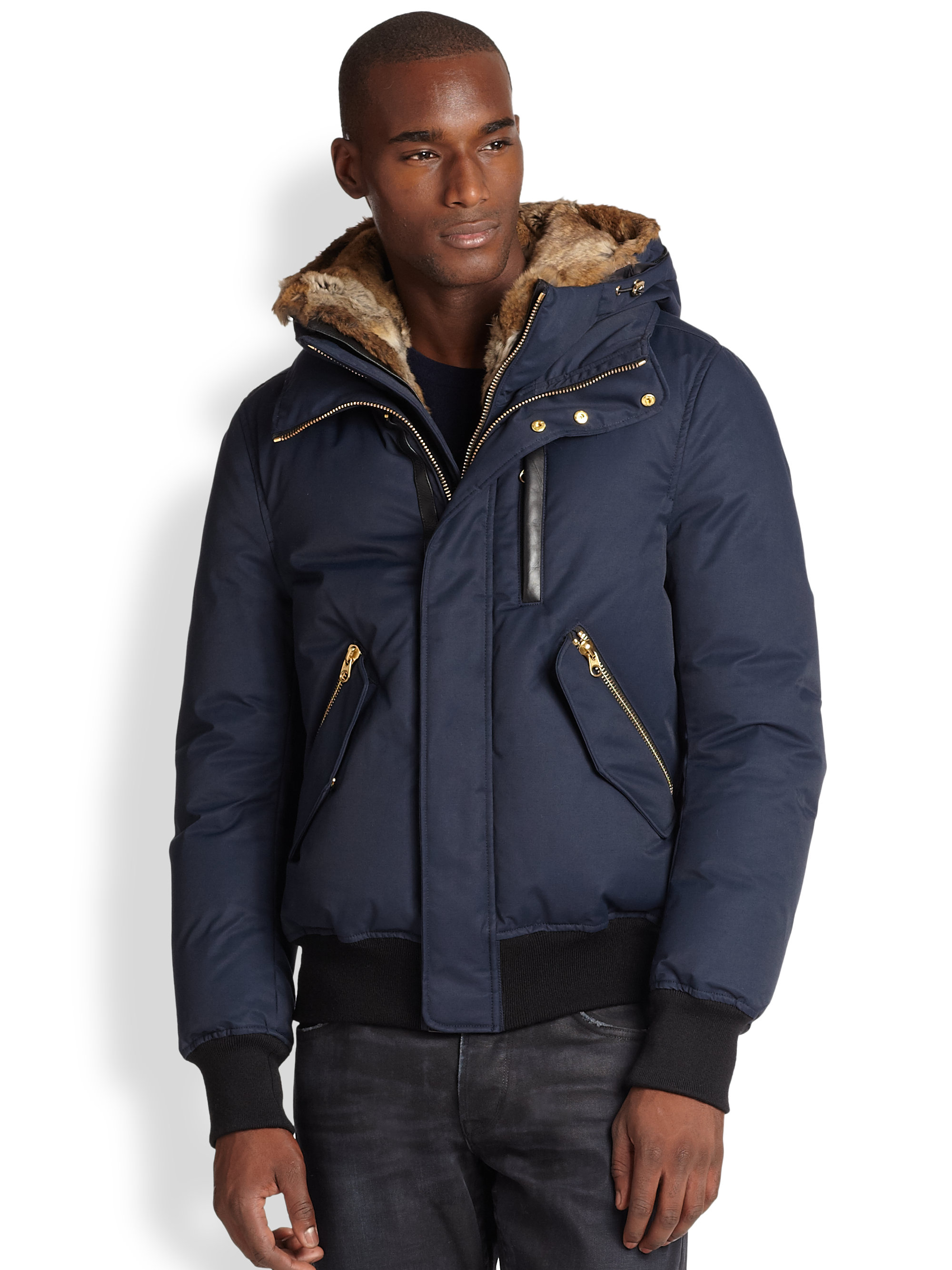 Lyst Mackage Classic Bomber Puffy Coat in Blue for Men