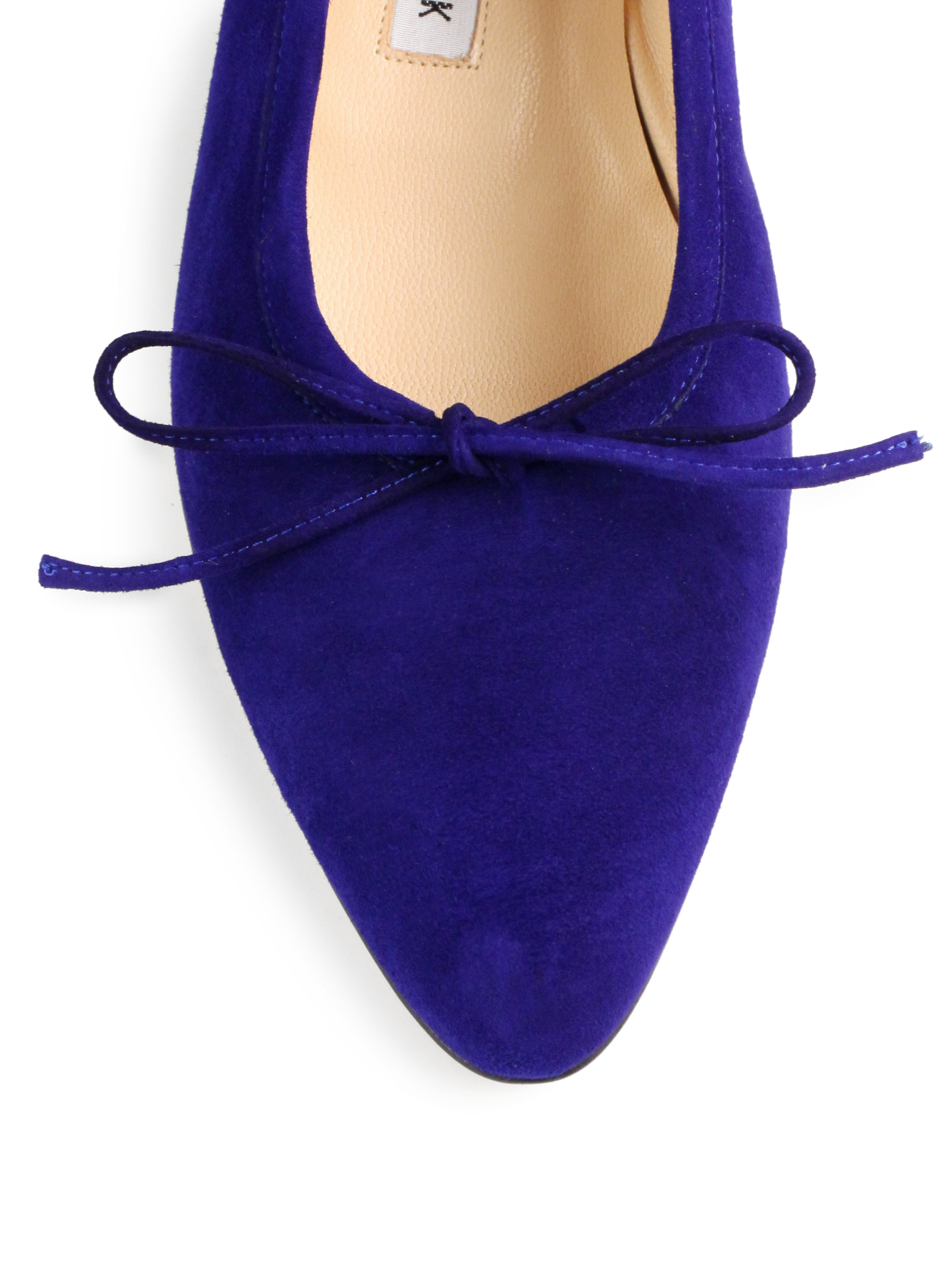 suede flats with bow