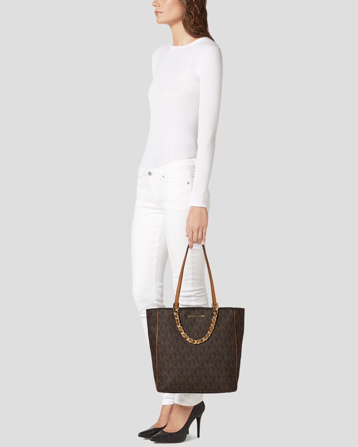 michael kors harper large north south tote vanilla