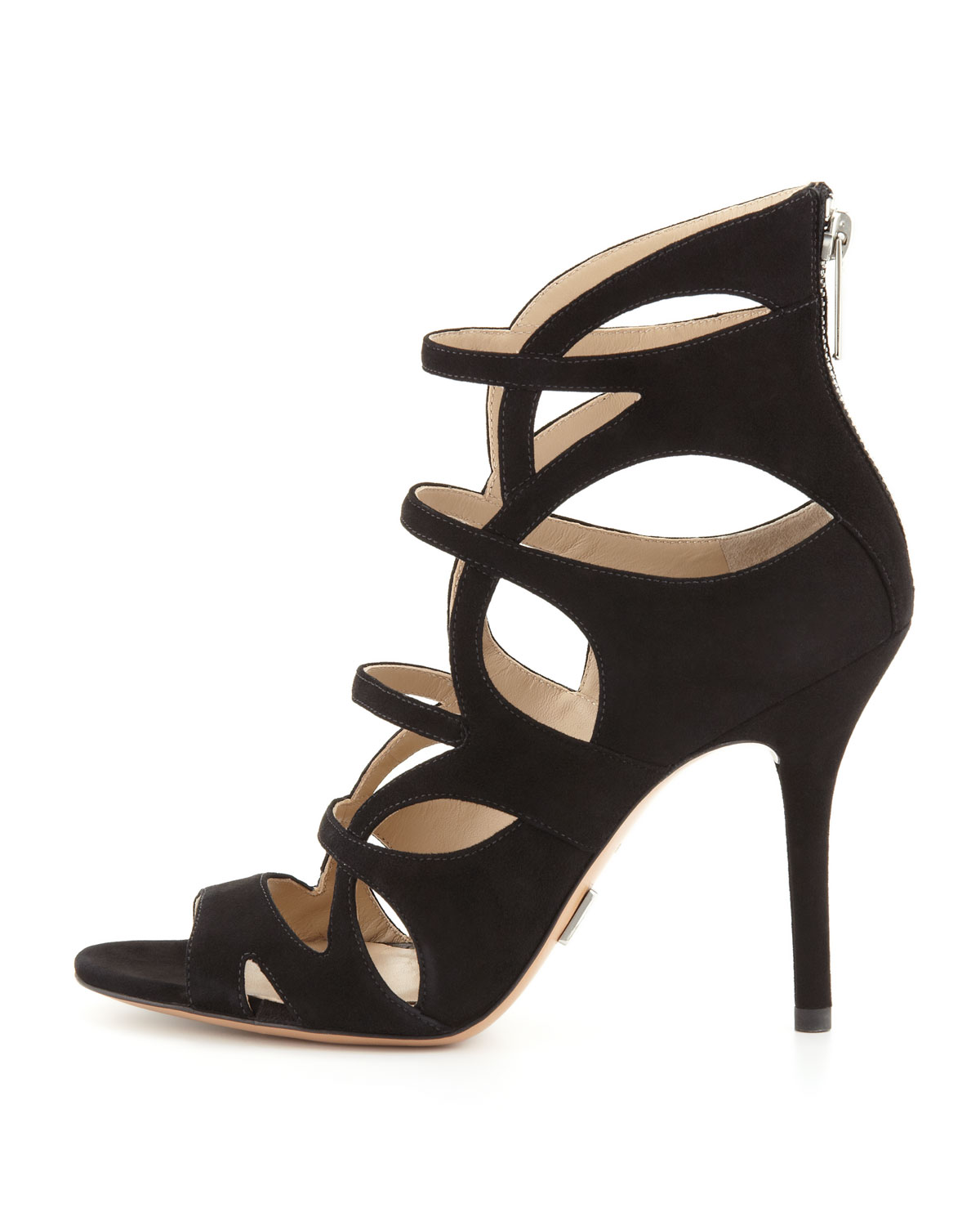 Lyst - Michael Kors Casey Suede Strappy Sandal in Black