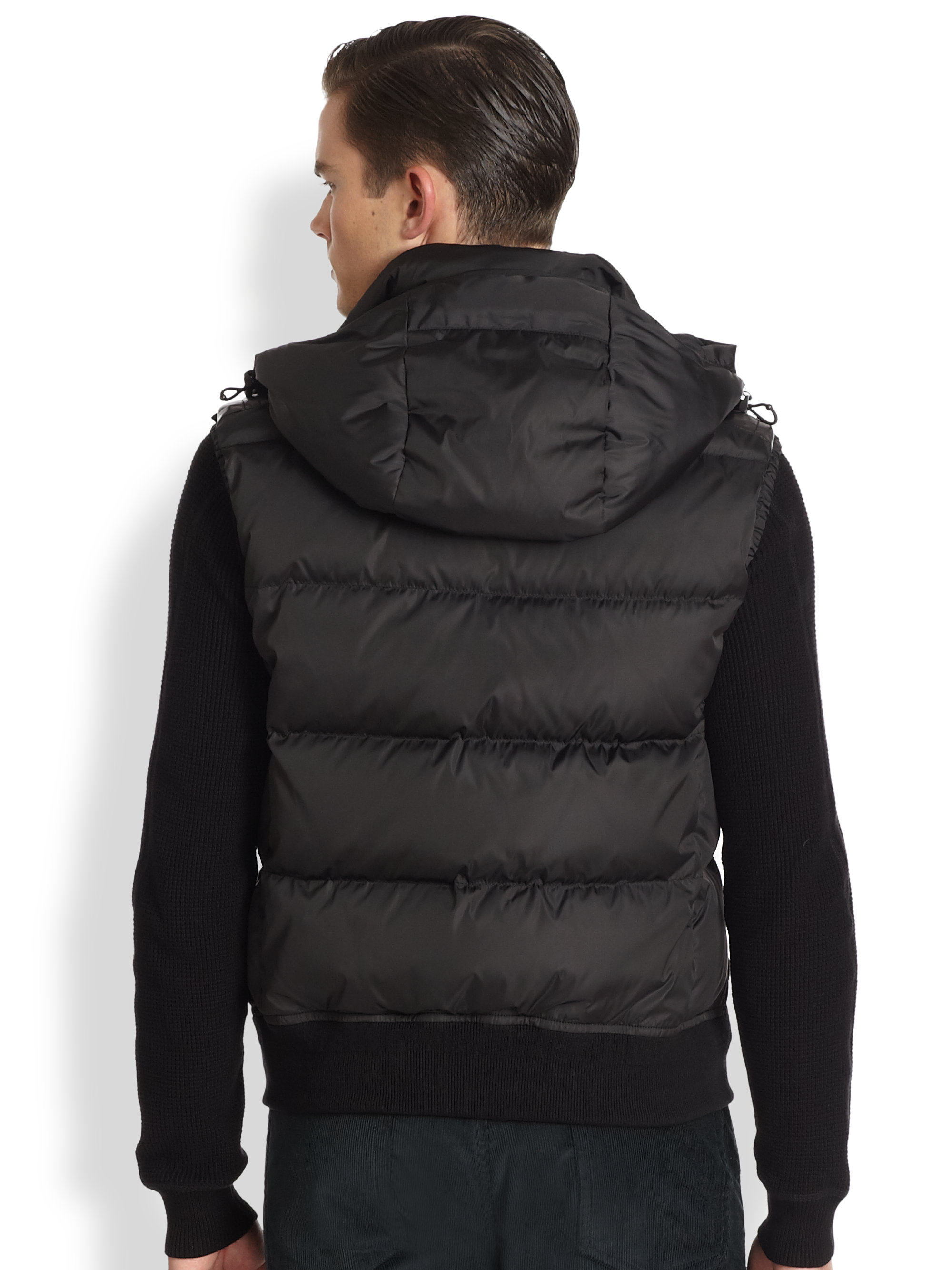 polo puffer vest with hood