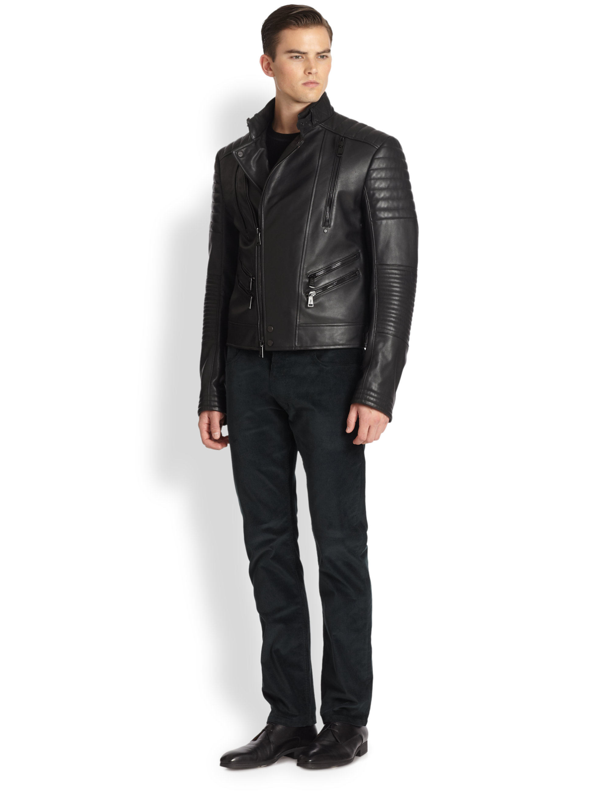 black label leather jacket