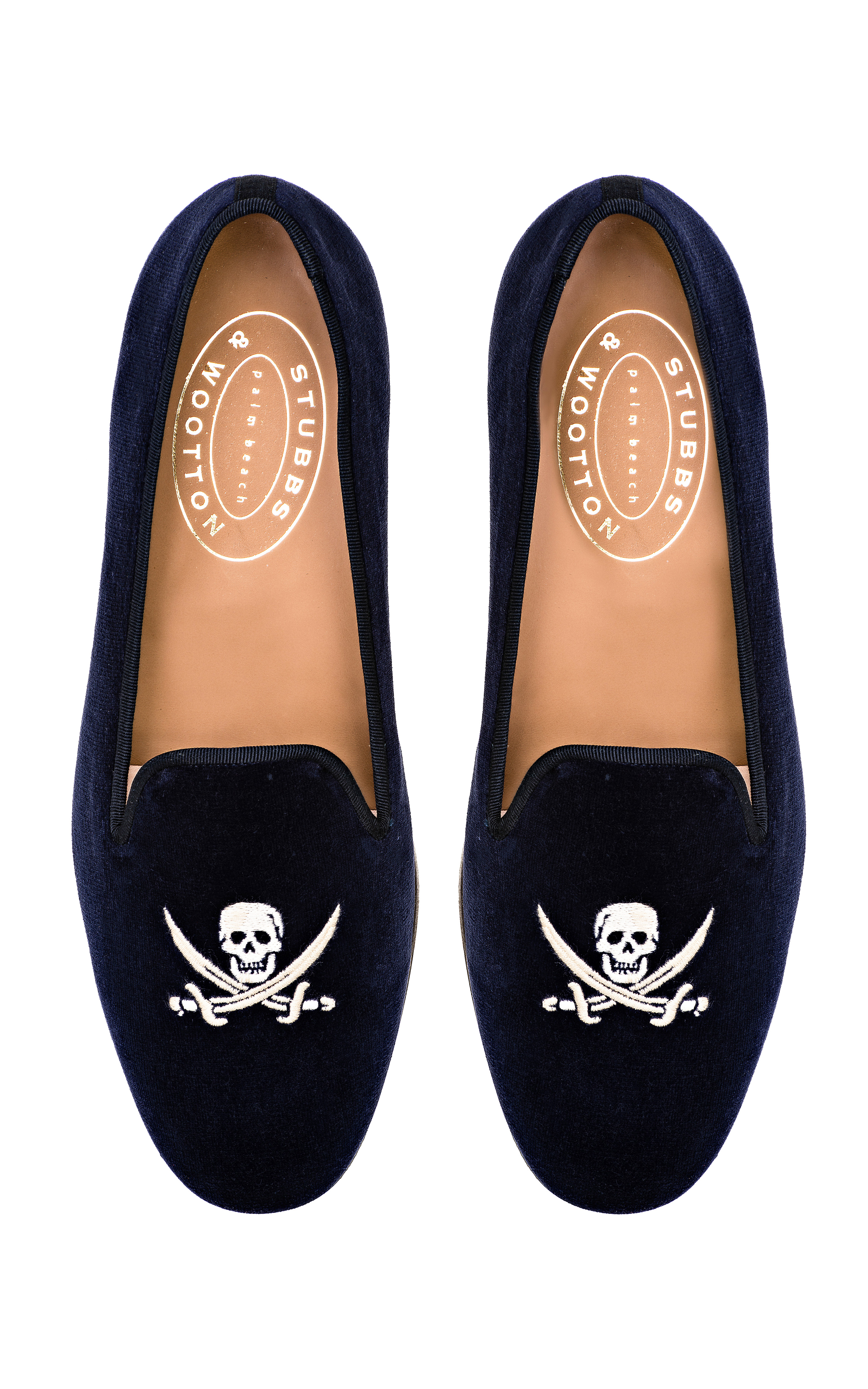 Stubbs & Wootton Skull Loafer in Navy Velvet in Blue - Lyst
