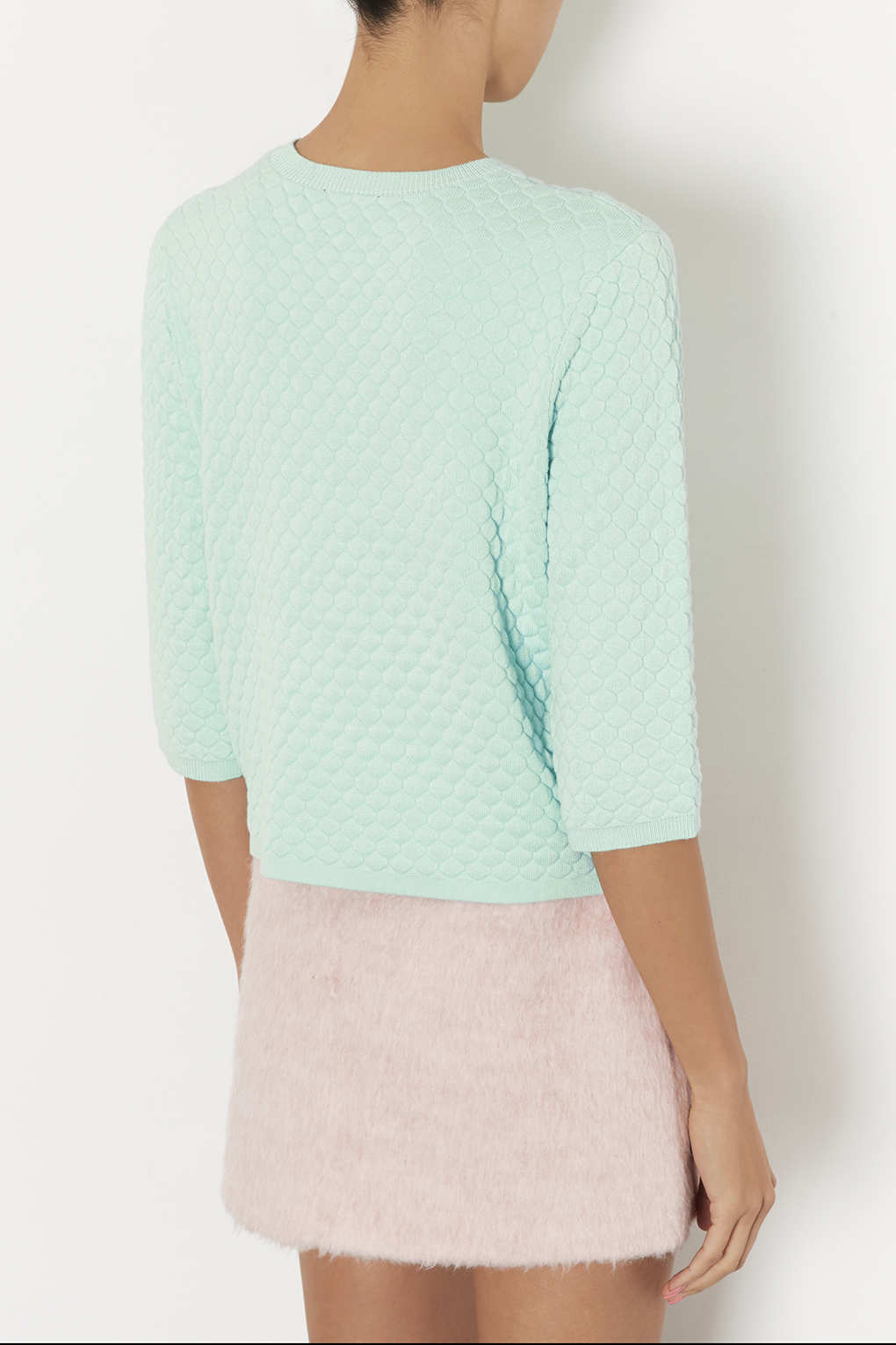 Knitted Quilted Jumper in Mint (Green) Lyst