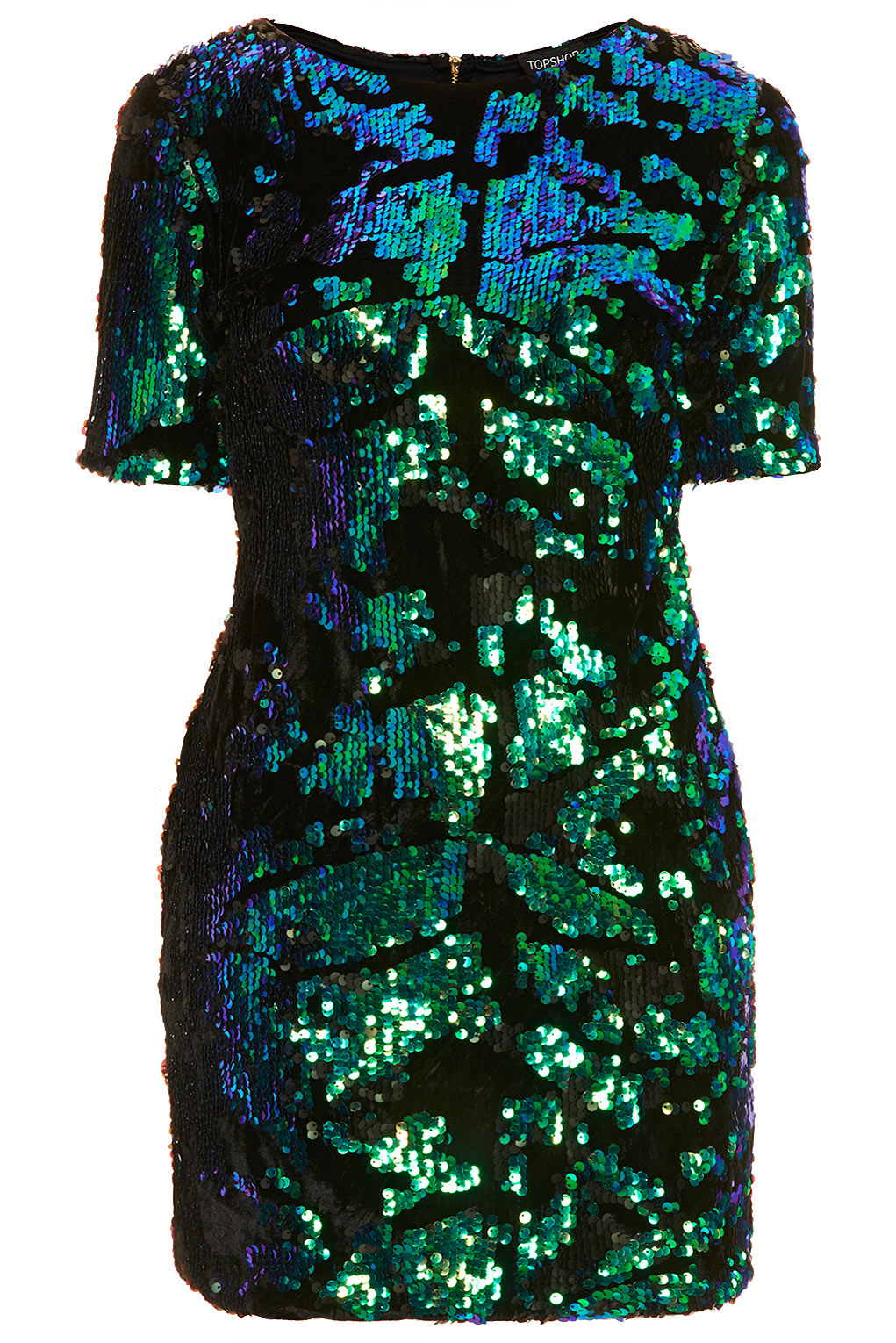 Lyst Sequin Velvet Dress in Green