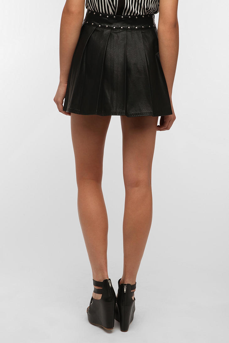 Urban Outfitters Silence Noise Studded Vegan Leather Circle Skirt in ...