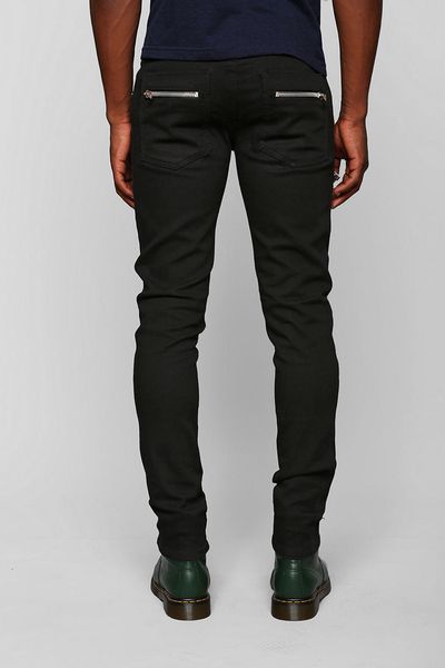 Tripp Nyc Tripp NYC Double Zip Moto Skinny Jeans in Black for Men | Lyst