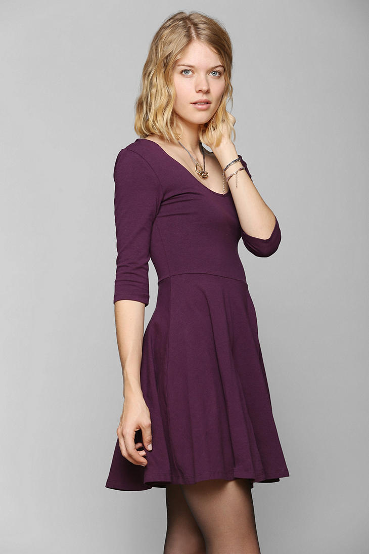 Sleeve Knit Skater Dress 