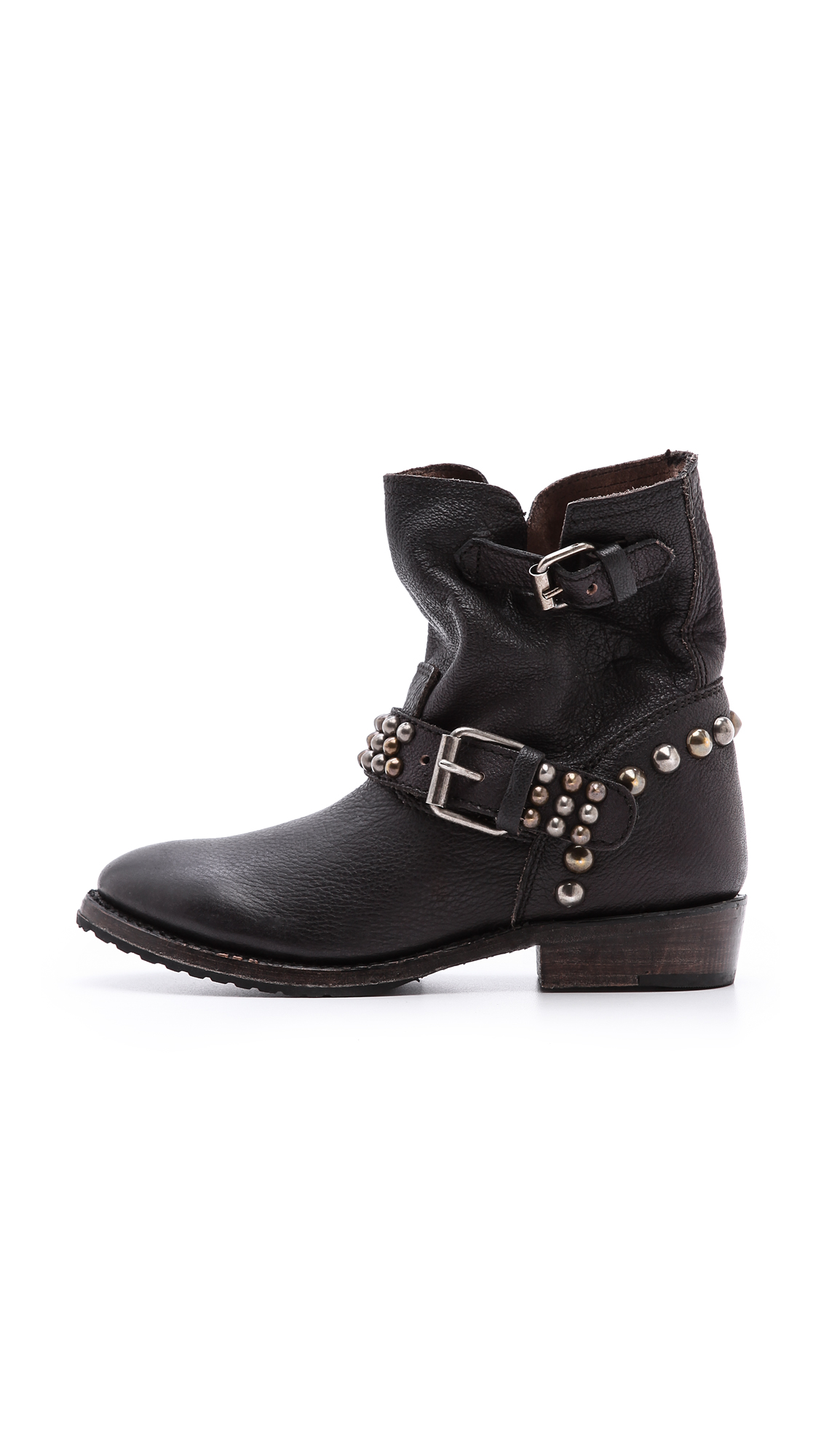 black booties with studs