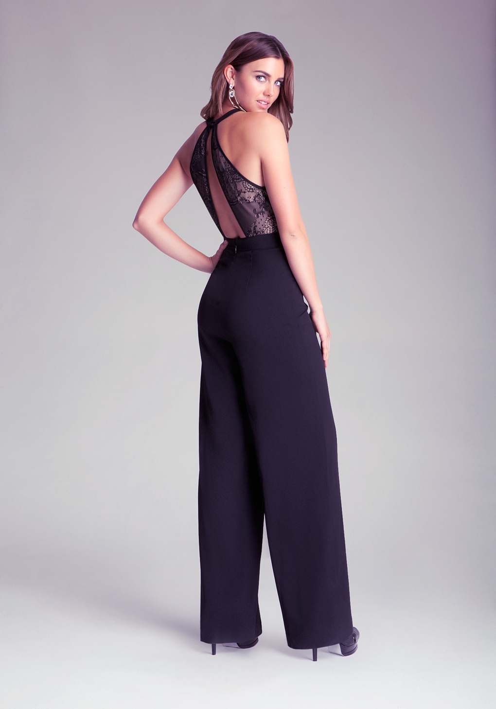 purple wide leg jumpsuit