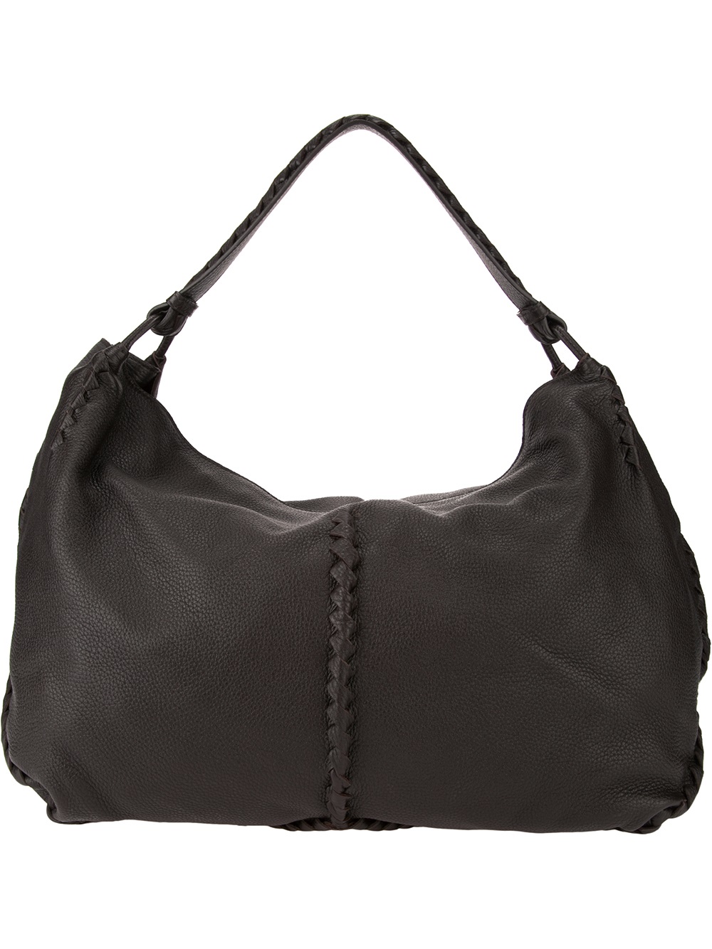 Bottega Veneta - Veneta Dark Steel Leather Large Hobo Bag