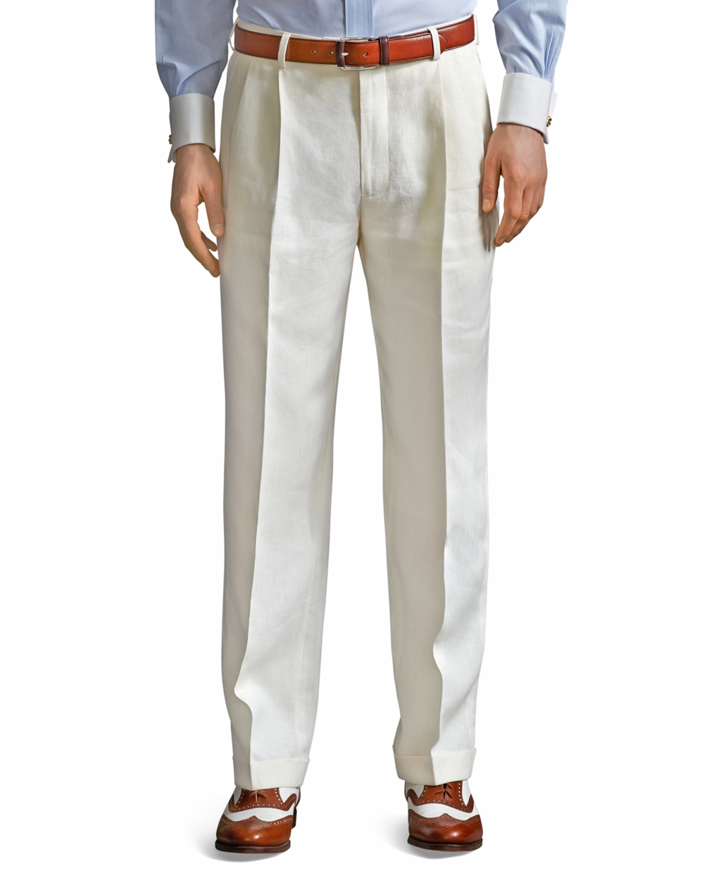 Brooks brothers Madison Fit Pleat-front Classic Gabardine Trousers in ...