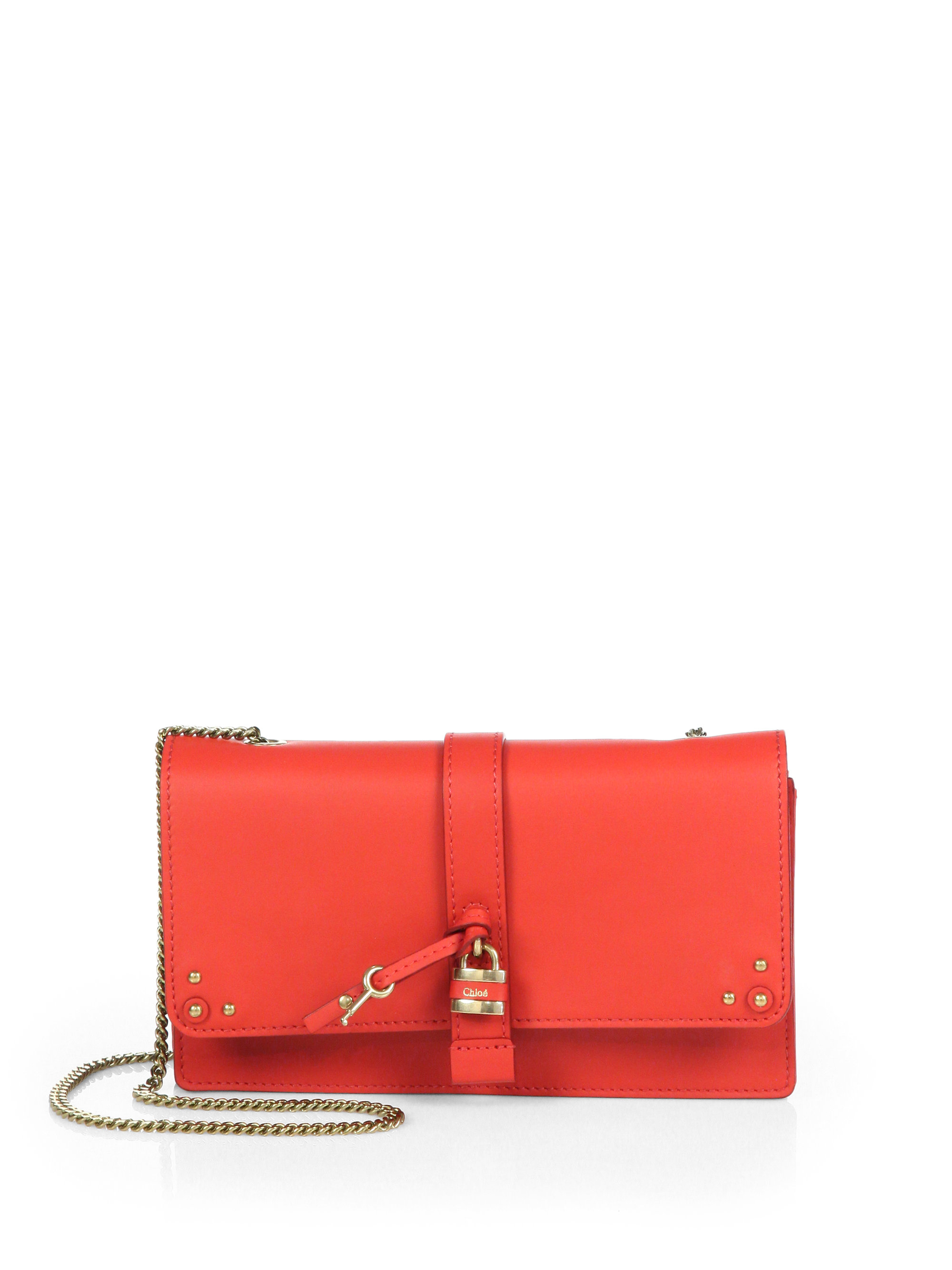 Chloé Aurore Chain Wallet Clutch in Red (CHERRY) | Lyst