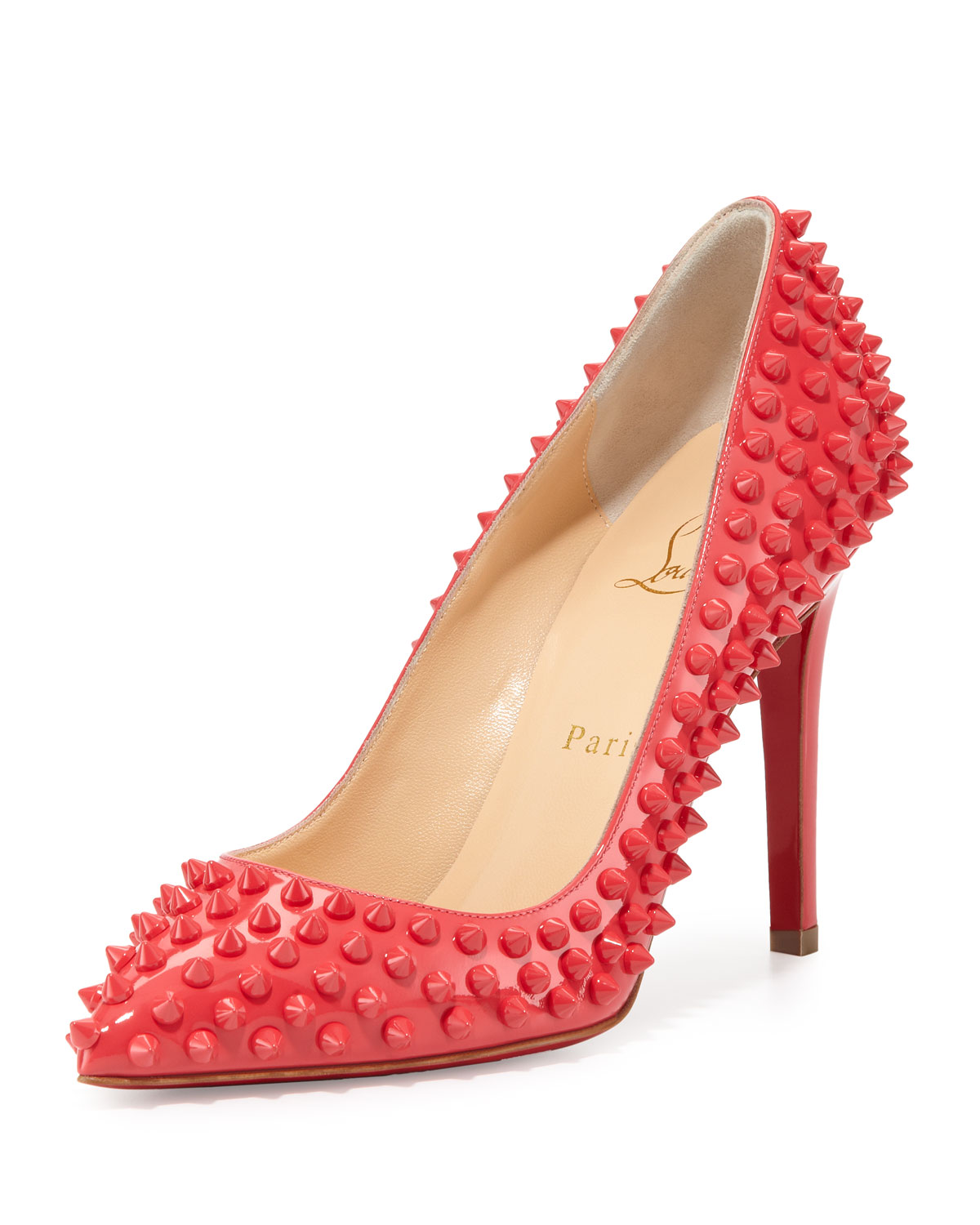 christian louboutin pigalle pointed patent leather flats