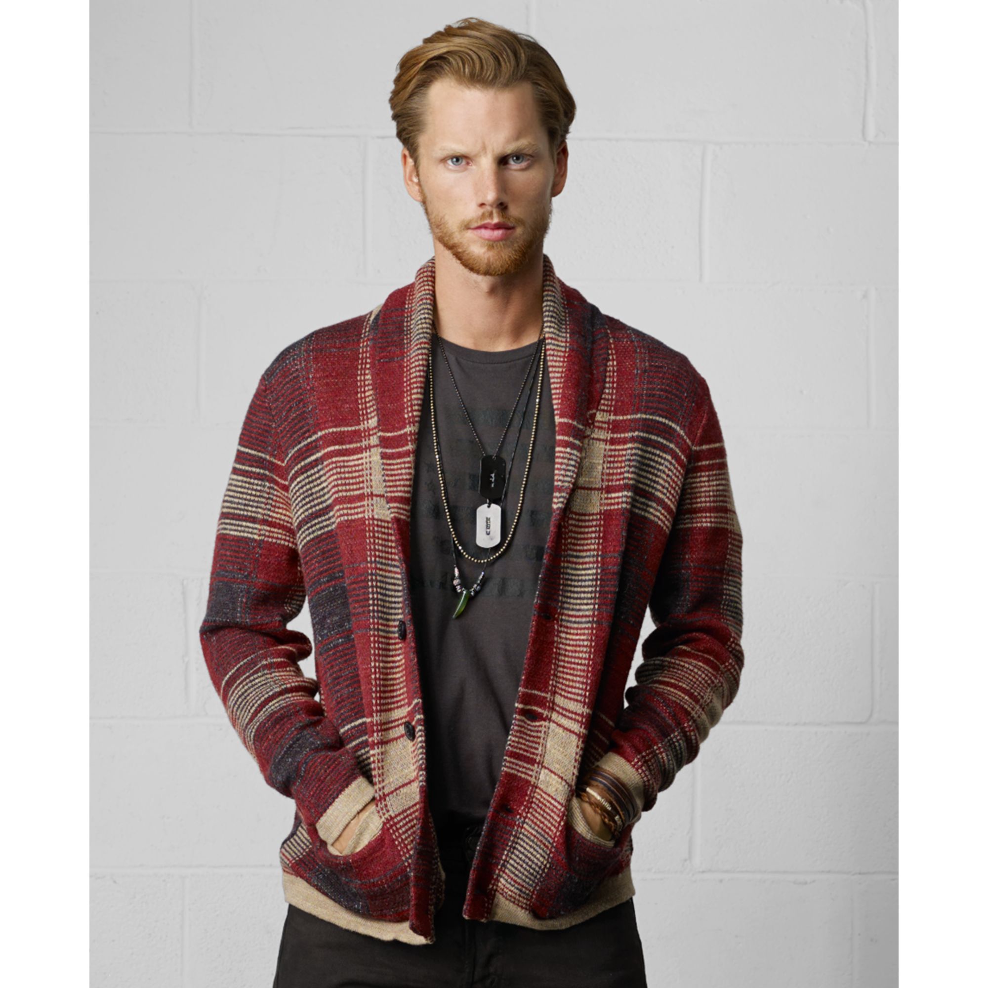 plaid shawl cardigan