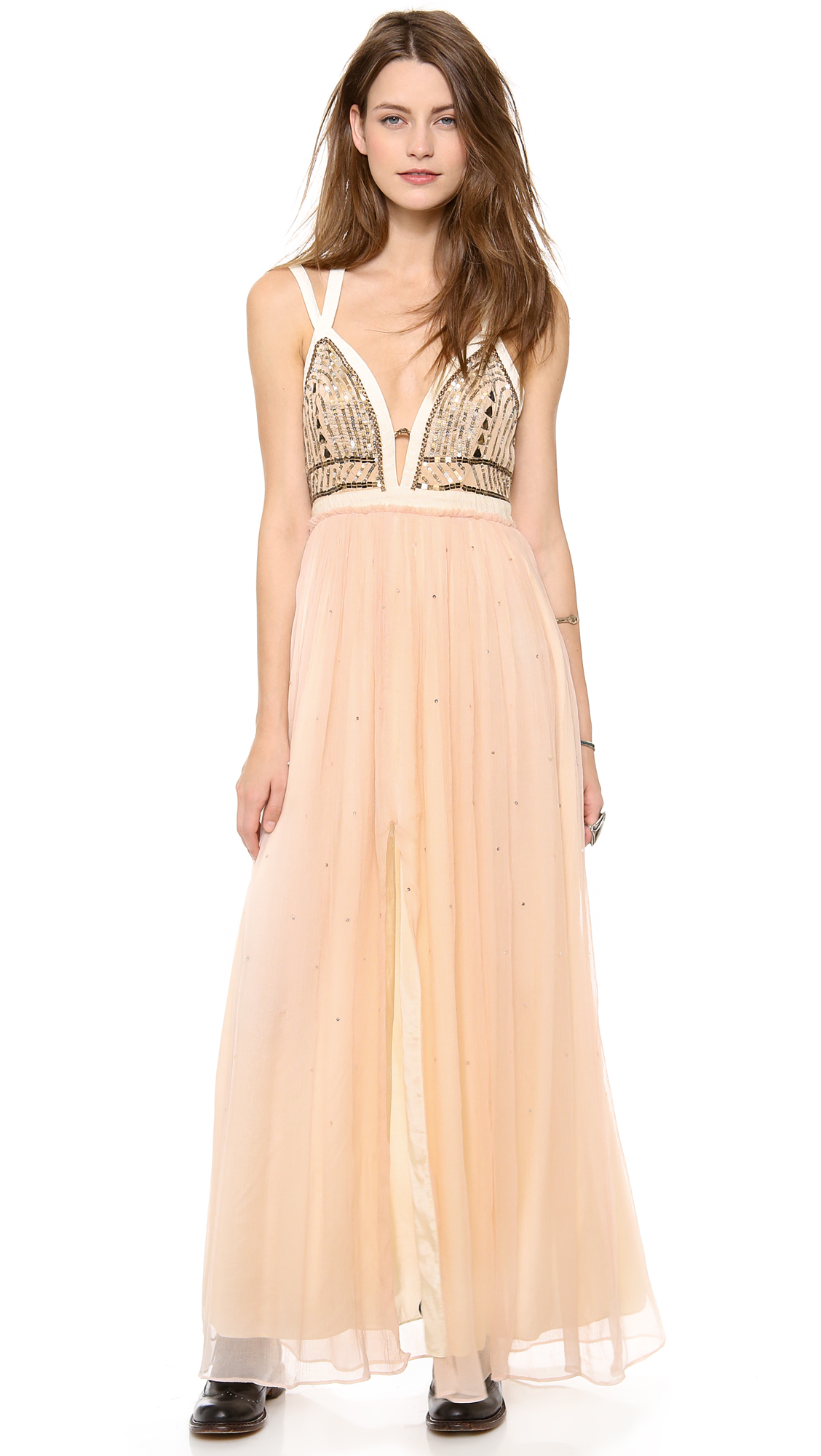 Free People Golden Chalice Maxi Dress in Pink | Lyst