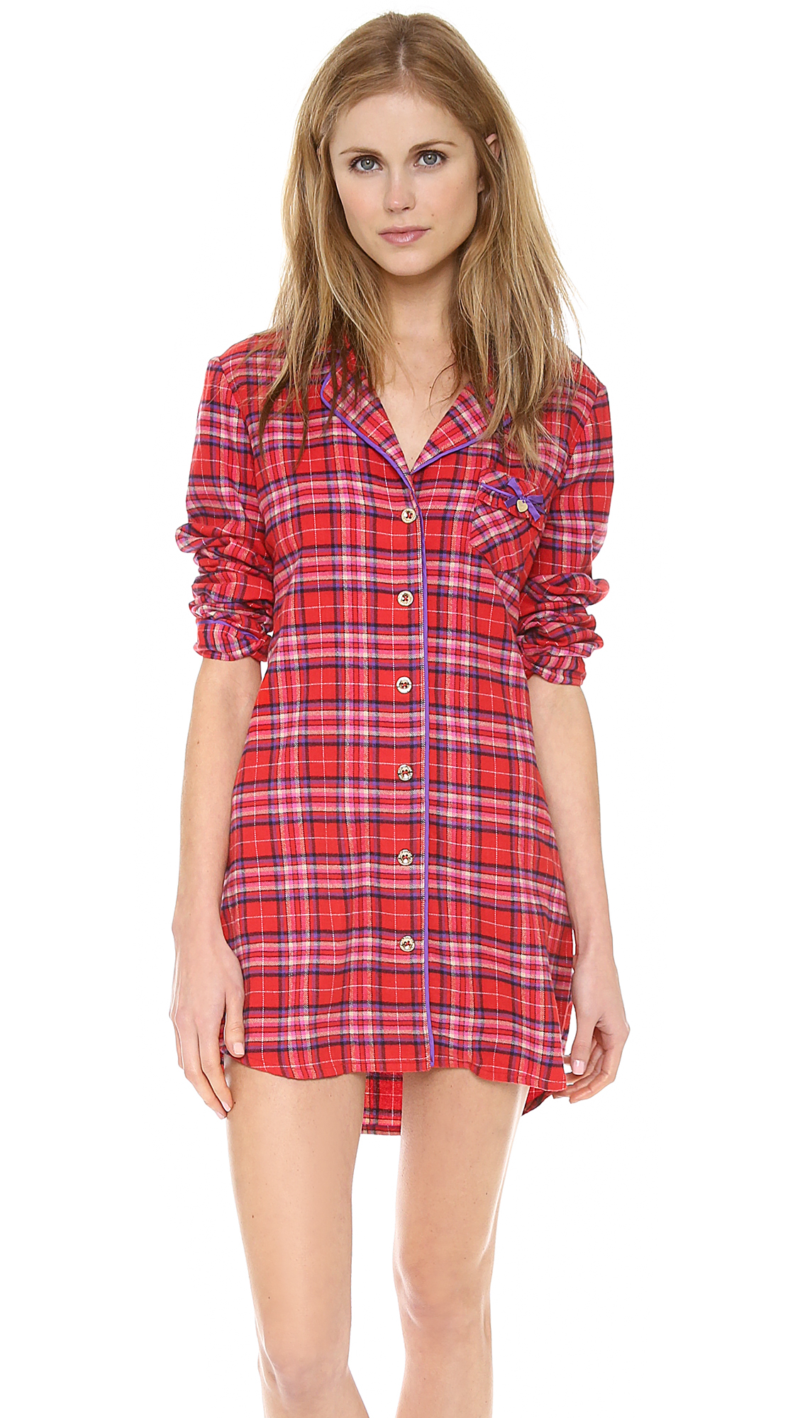Lyst - Juicy Couture Flannel Nightshirt in Red