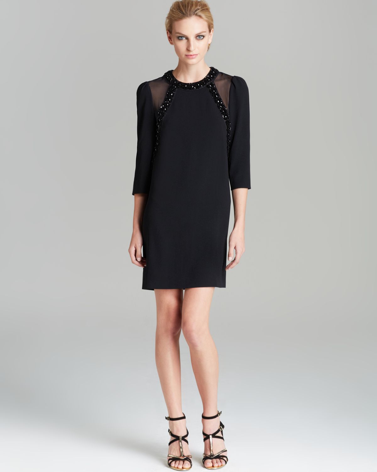 Lyst Marc By Jacobs Dress Kisa Beaded Silk In Black Gallery