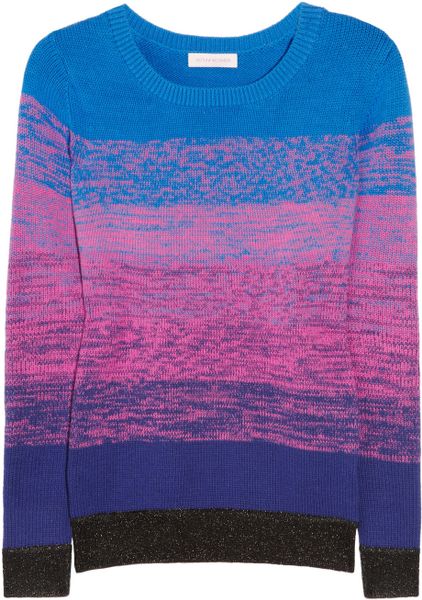 Matthew Williamson Ombré Knitted Cotton Sweater in Blue | Lyst