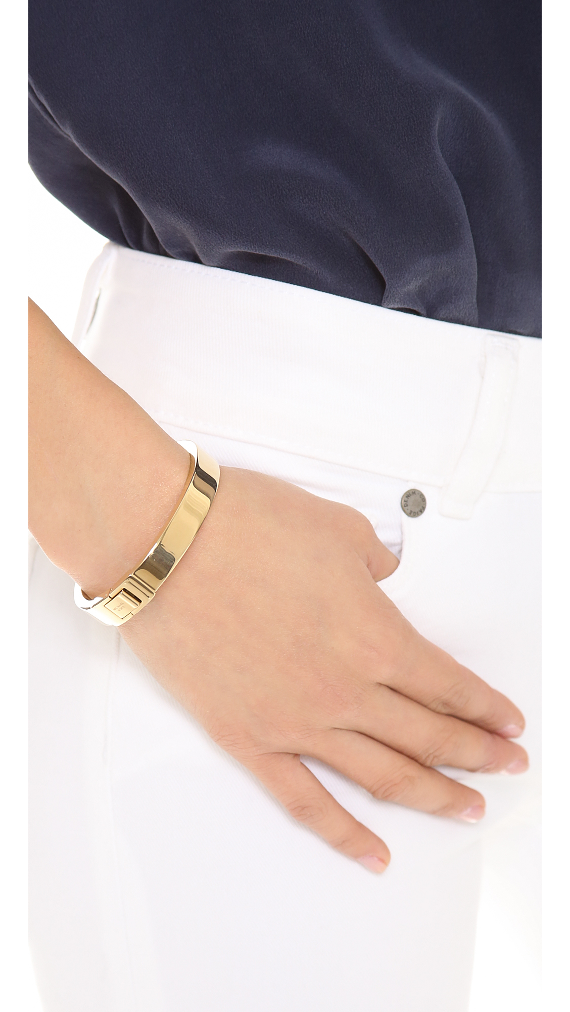 Michael Kors Hinged Bangle Bracelet - Gold in Metallic - Lyst