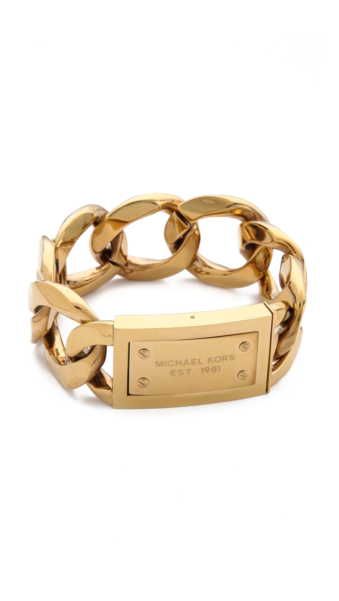 Michael Kors Large Curb Chain Bracelet in Gold (Metallic) - Lyst