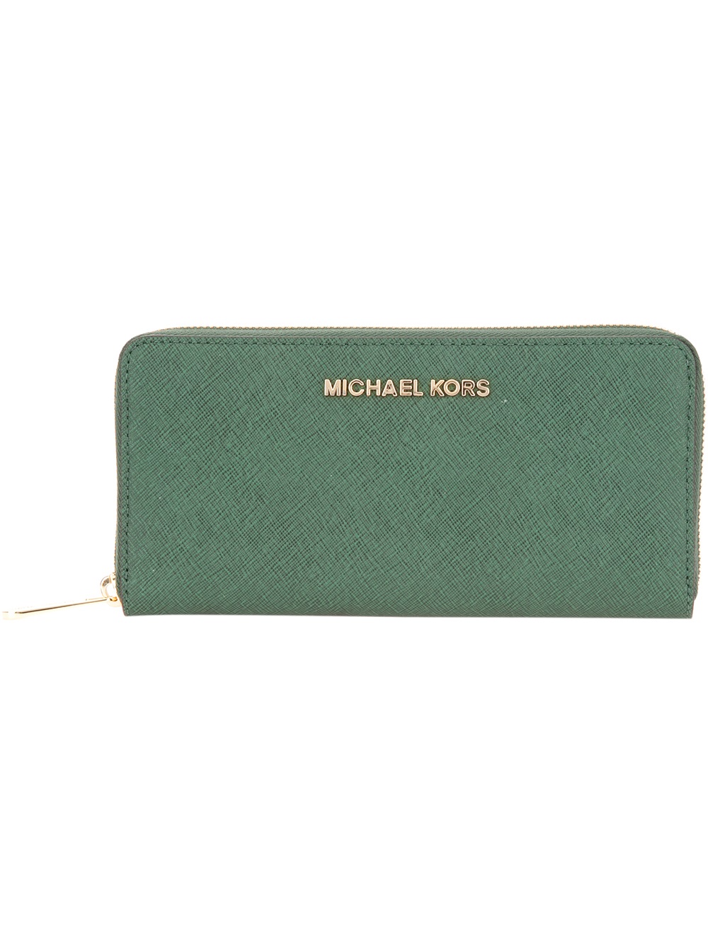 Michael Kors Jet Set Continental Wallet in Green | Lyst