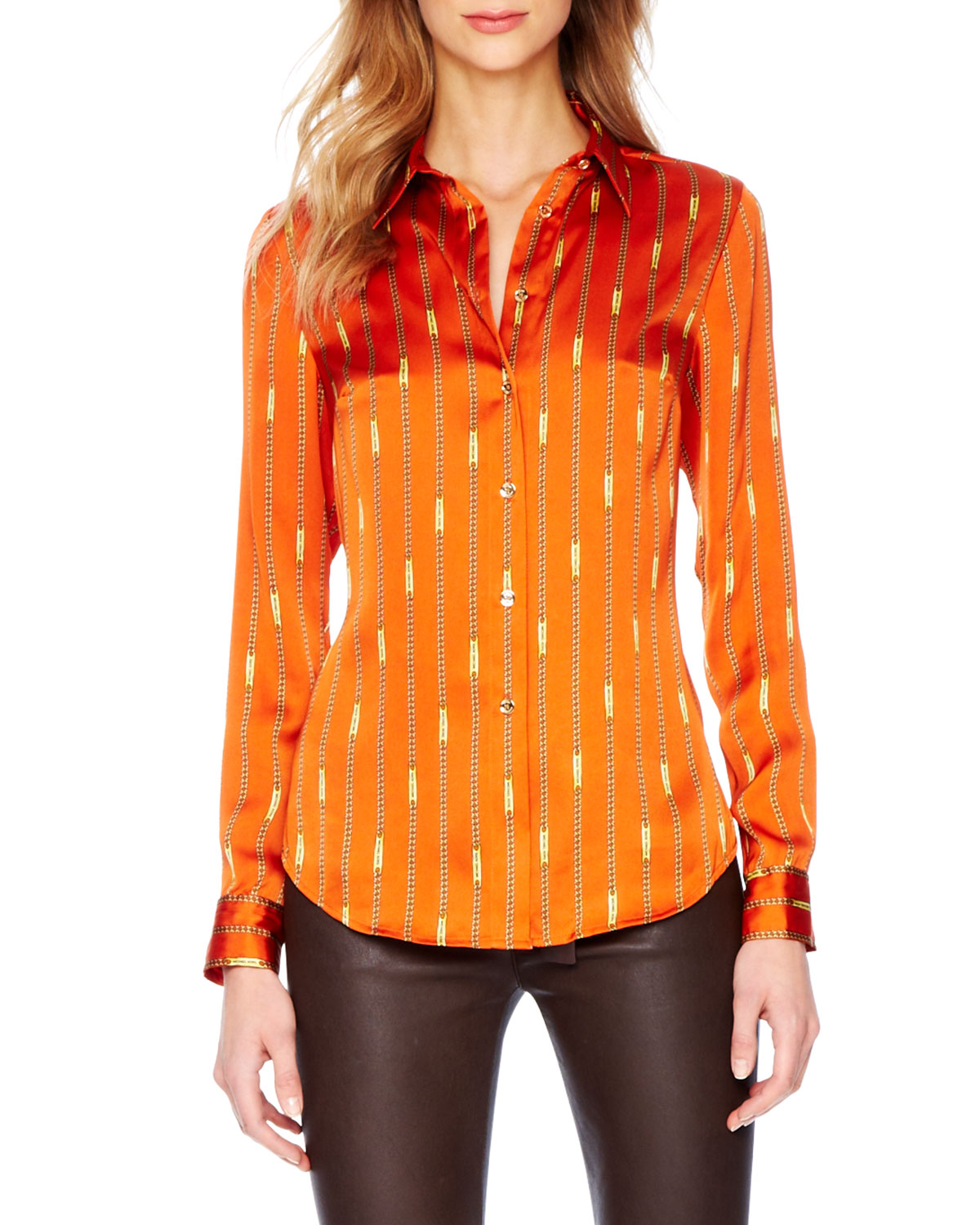 Michael kors blouses orange Clearance