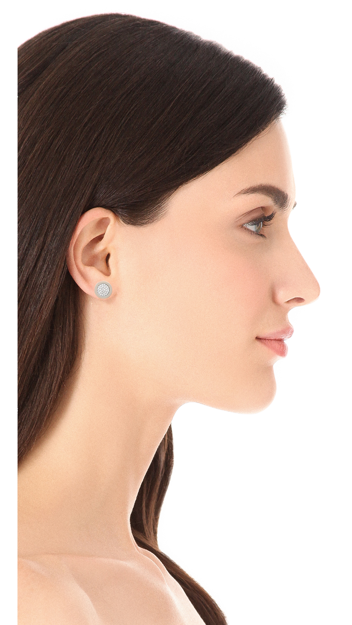 Michael Kors Pave Slice Stud Earrings - Silver in Metallic - Lyst