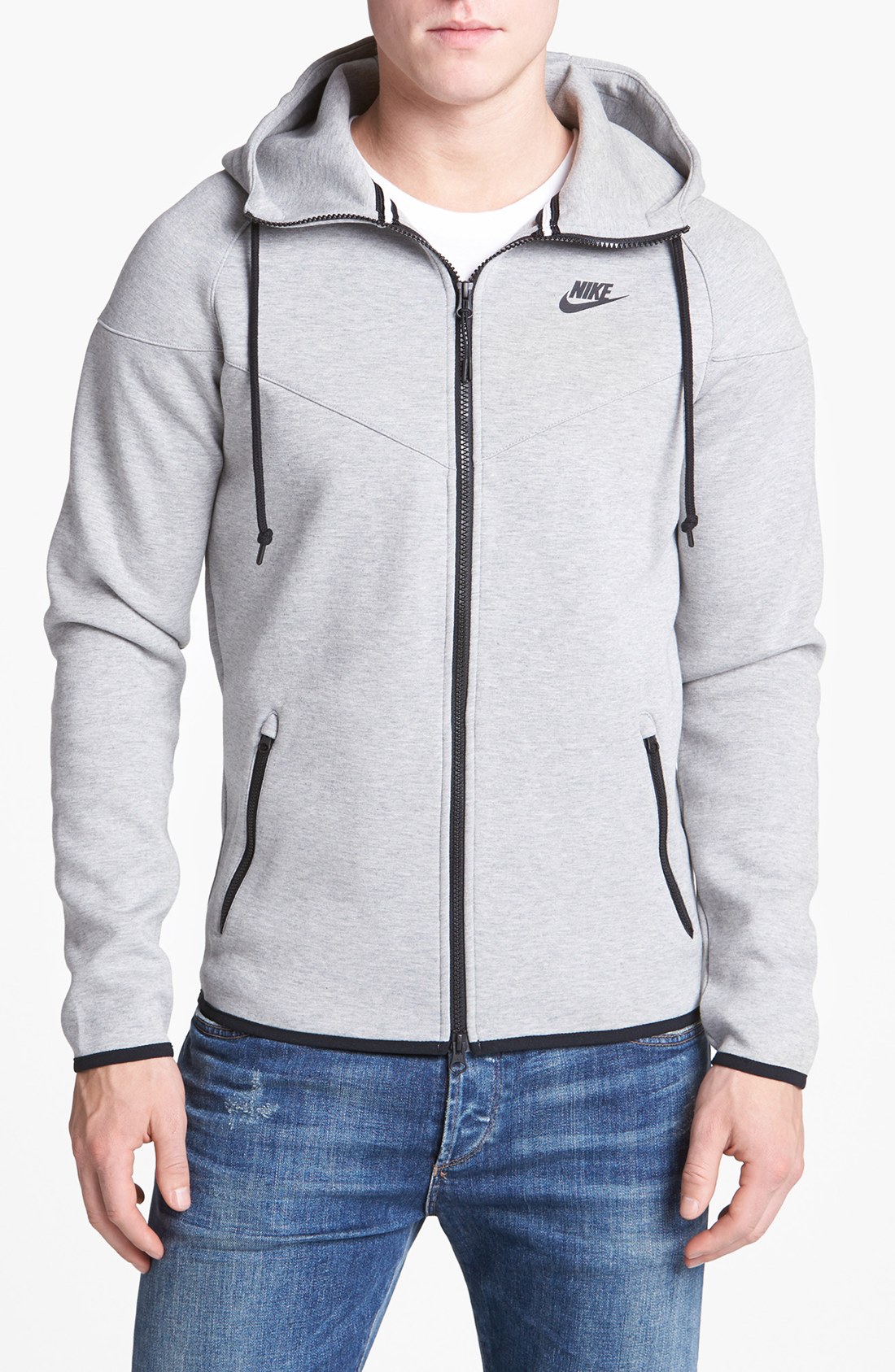 Nike Wind Runner Hooded Tech Jacket in Gray for Men (Dark Grey Heather ...