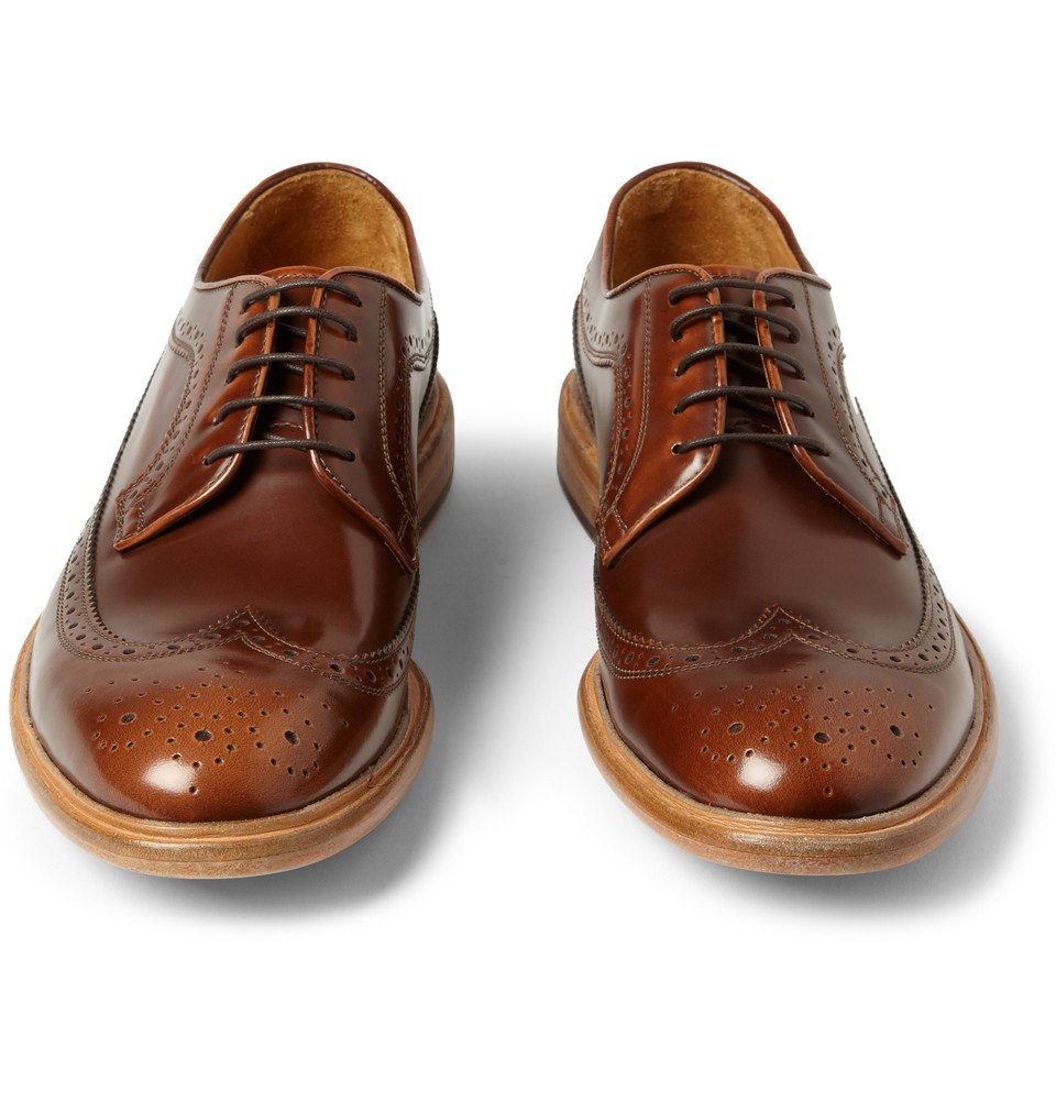 Paul Smith Lincoln Leather Longwing Brogues in Brown for