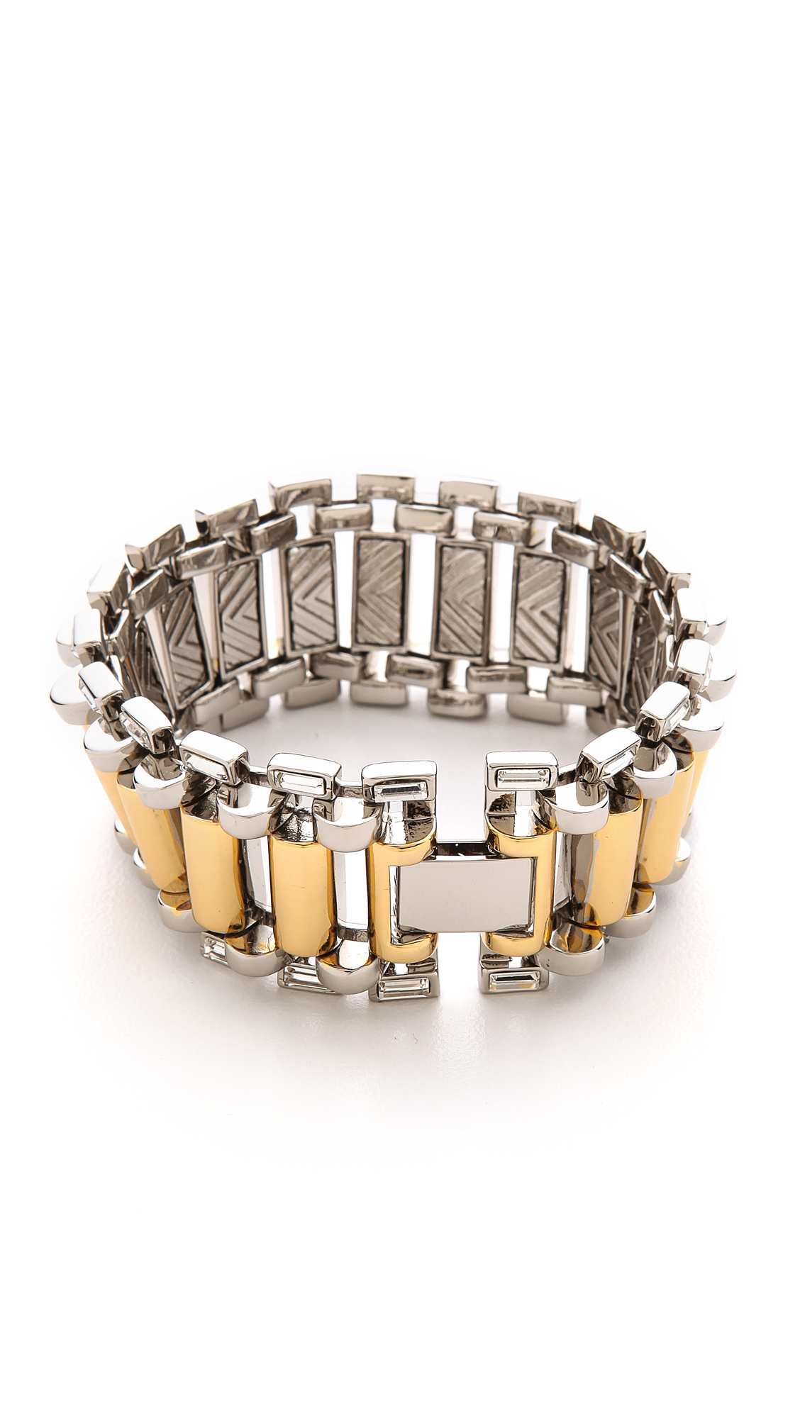 Lyst - Rachel zoe Two Tone Narrow Watchband Bracelet in Metallic
